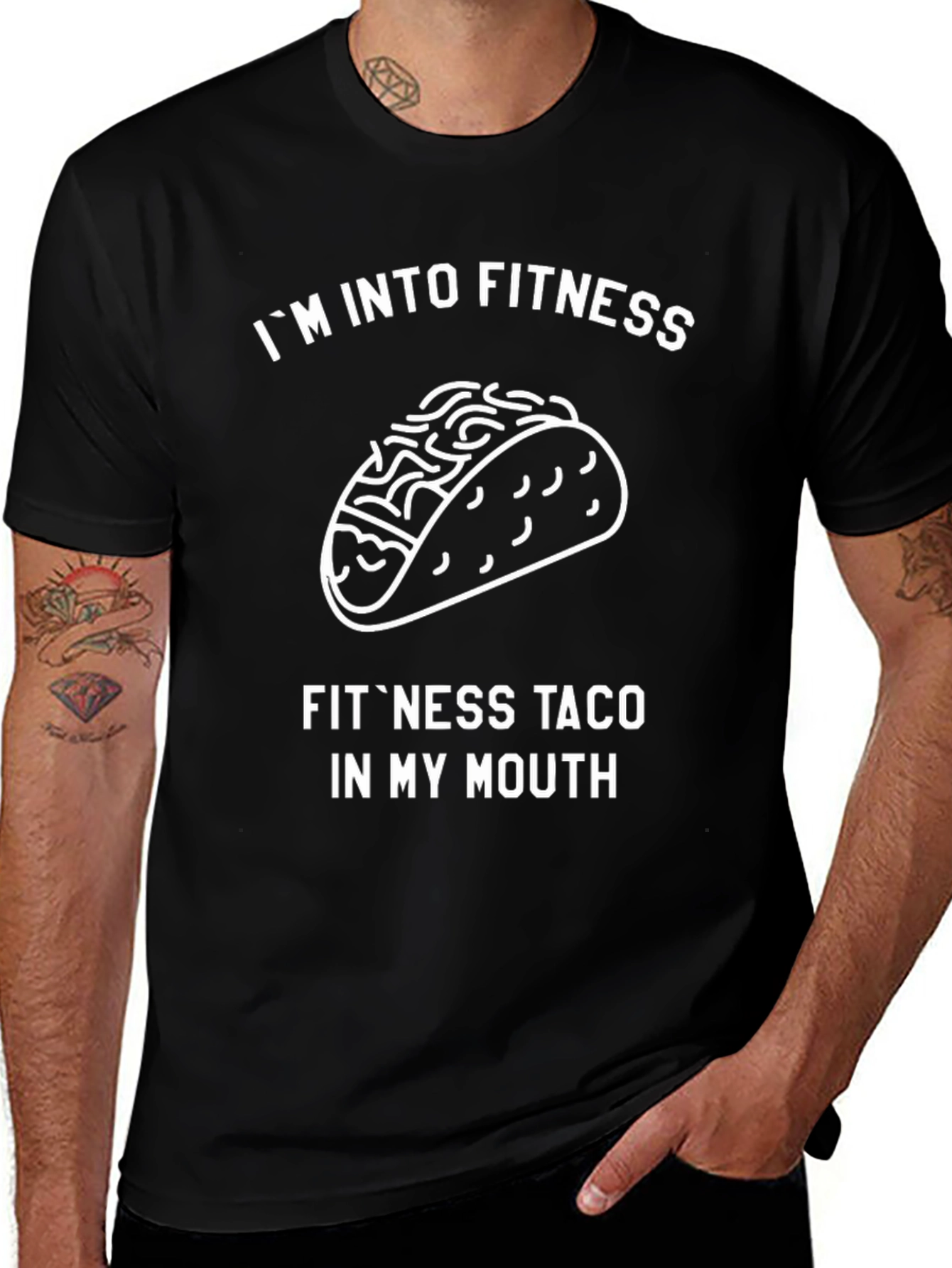 Fitness Taco Graphic Tee - Mens Black T-Shirt