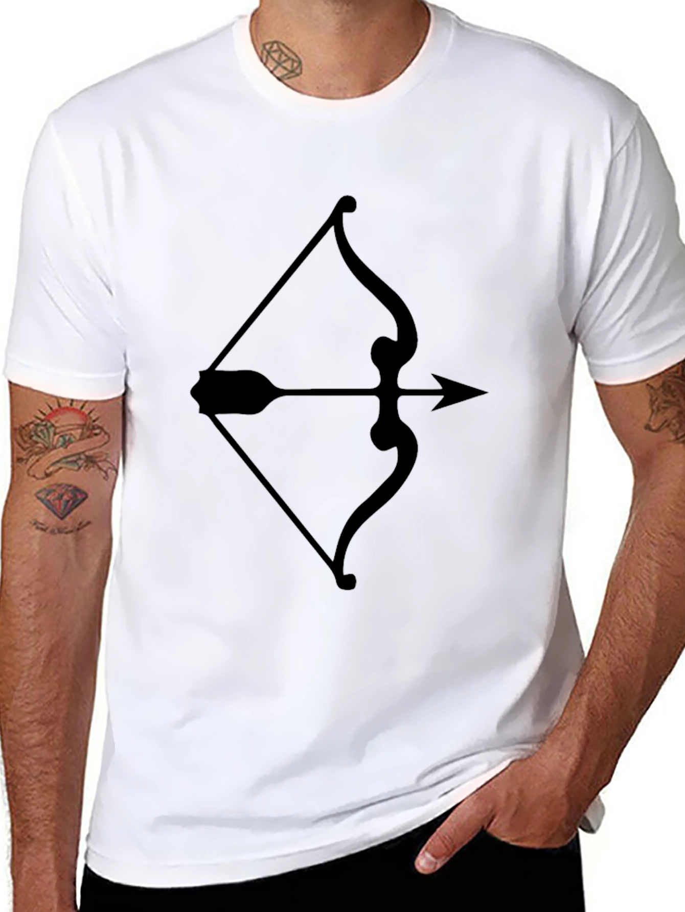 Archery Bow and Arrow Graphic Tee - Black T-Shirt