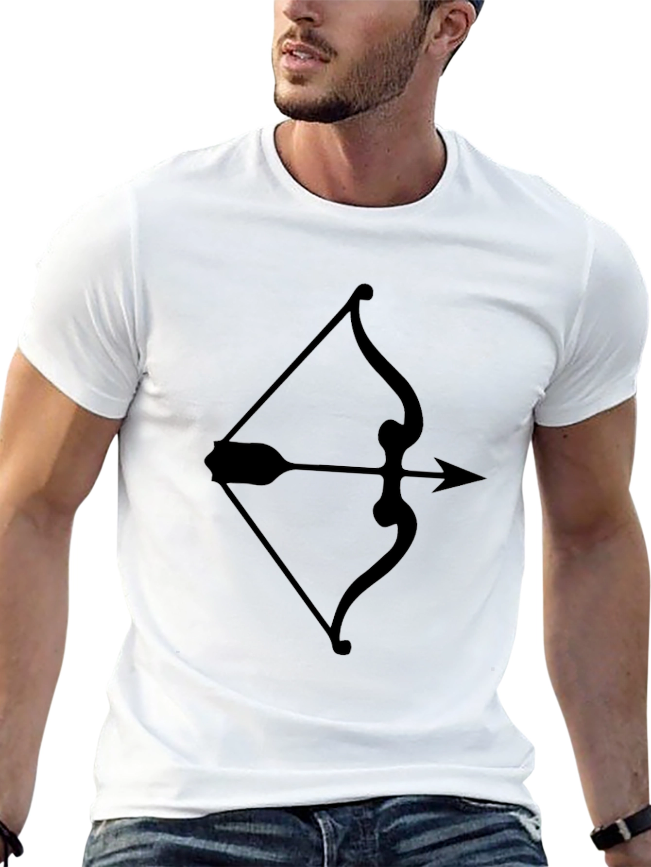 Archery Bow and Arrow Graphic Tee - Black T-Shirt