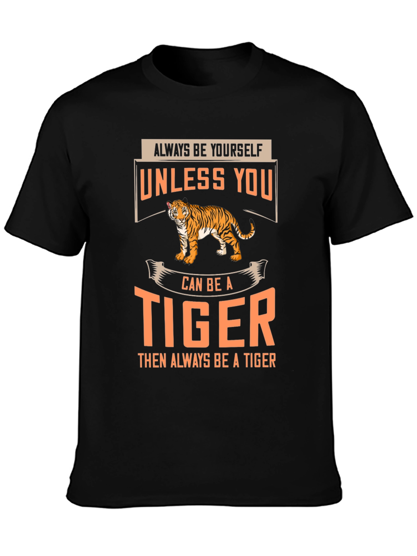 Always Be a Tiger Graphic T-Shirt - Black