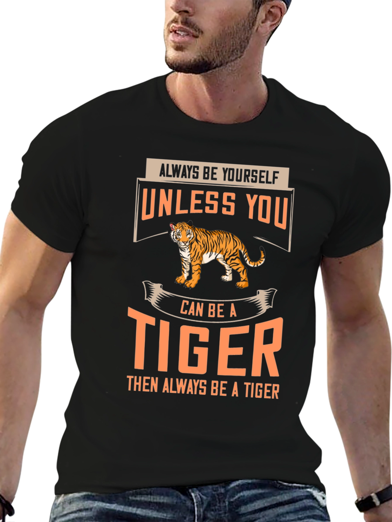 Always Be a Tiger Graphic T-Shirt - Black