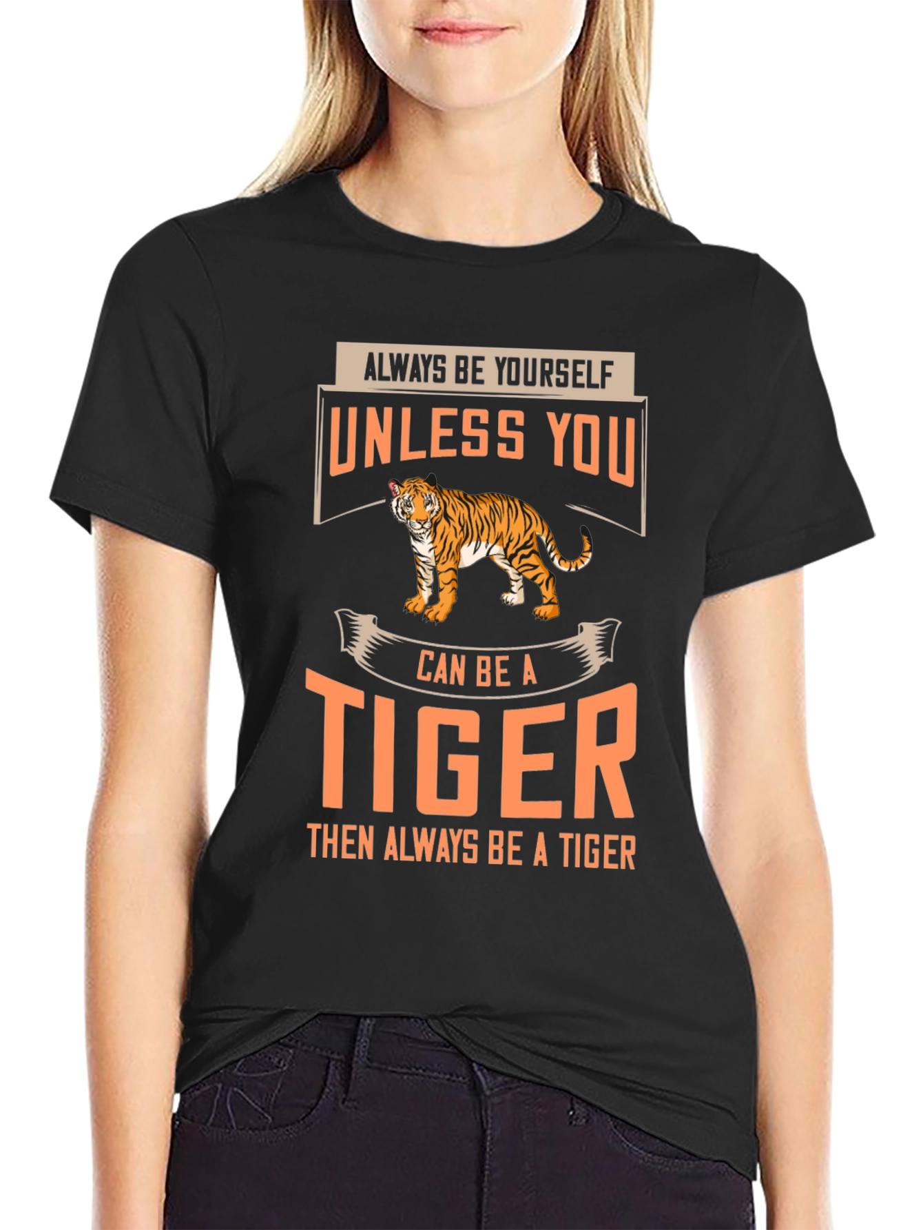 Always Be a Tiger Graphic T-Shirt - Black