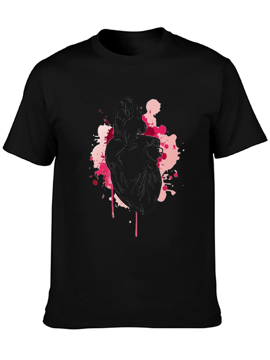 Anatomical Heart Black Tee - Artistic Design