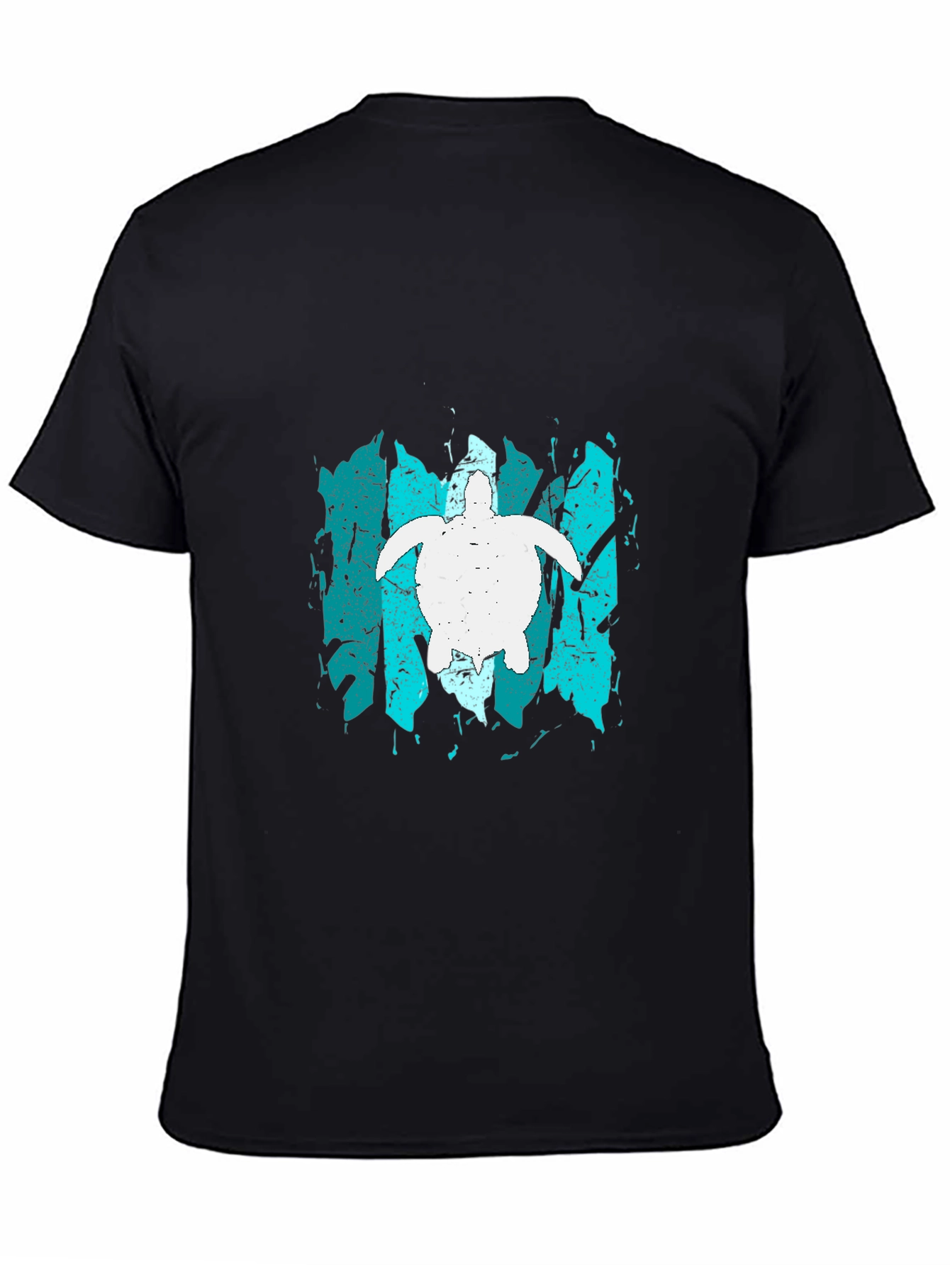 Turtle Graphic Tee - Black Cotton Casual Top
