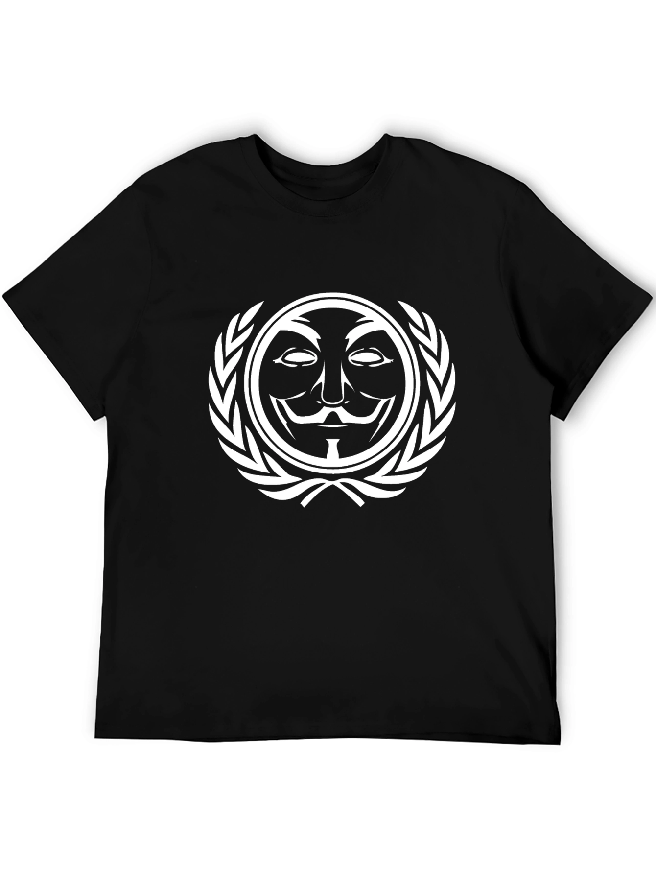 Anonymous Mask Graphic Tee - Black Cotton T-Shirt