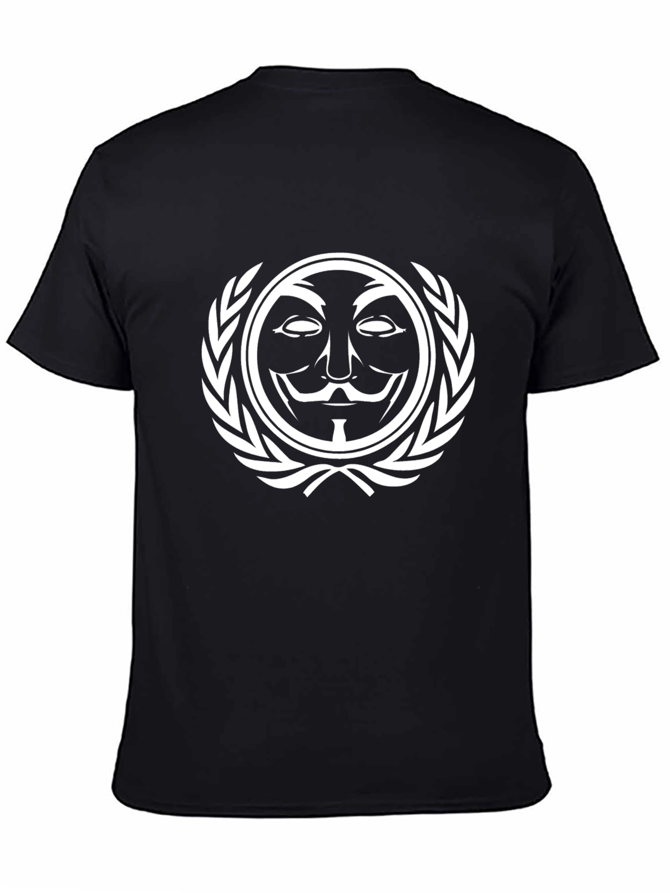 Anonymous Mask Graphic Tee - Black Cotton T-Shirt