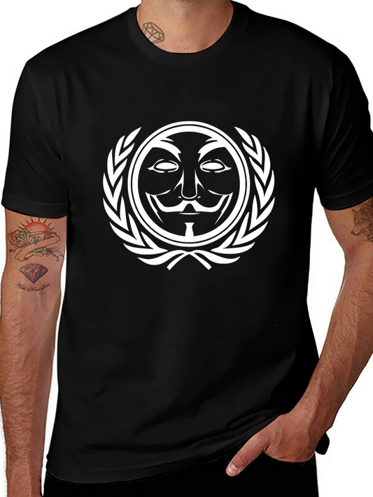 Anonymous Mask Graphic Tee - Black Cotton T-Shirt