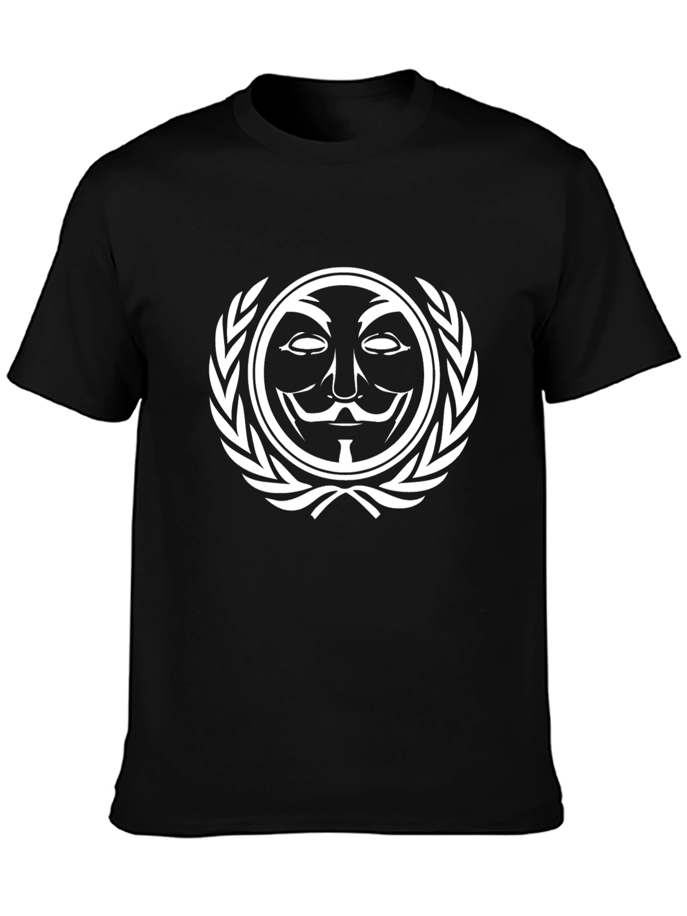 Anonymous Mask Graphic Tee - Black Cotton T-Shirt