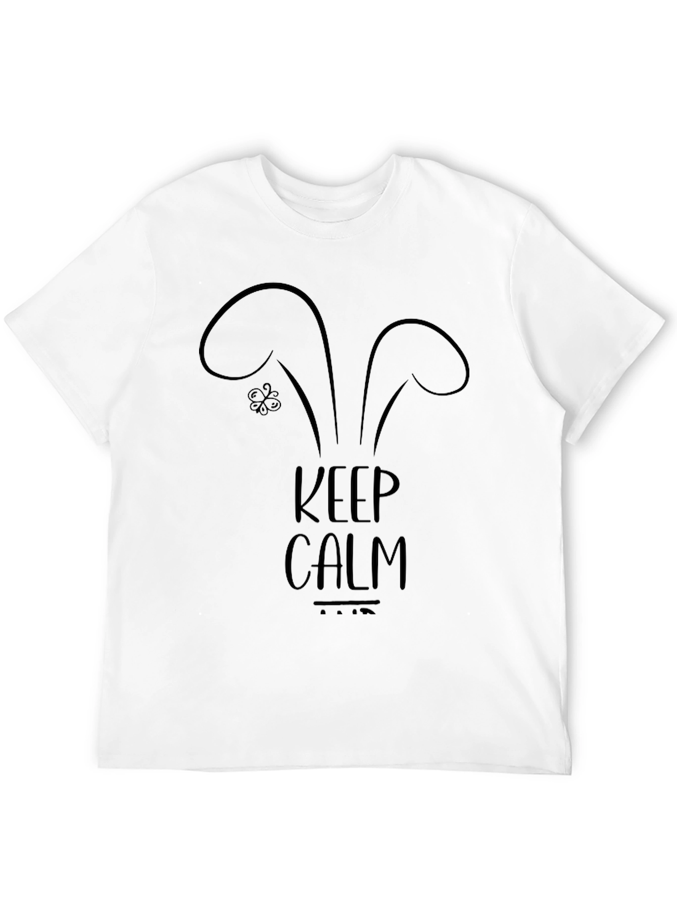 Keep Calm Bunny Ears Black Graphic Tee
