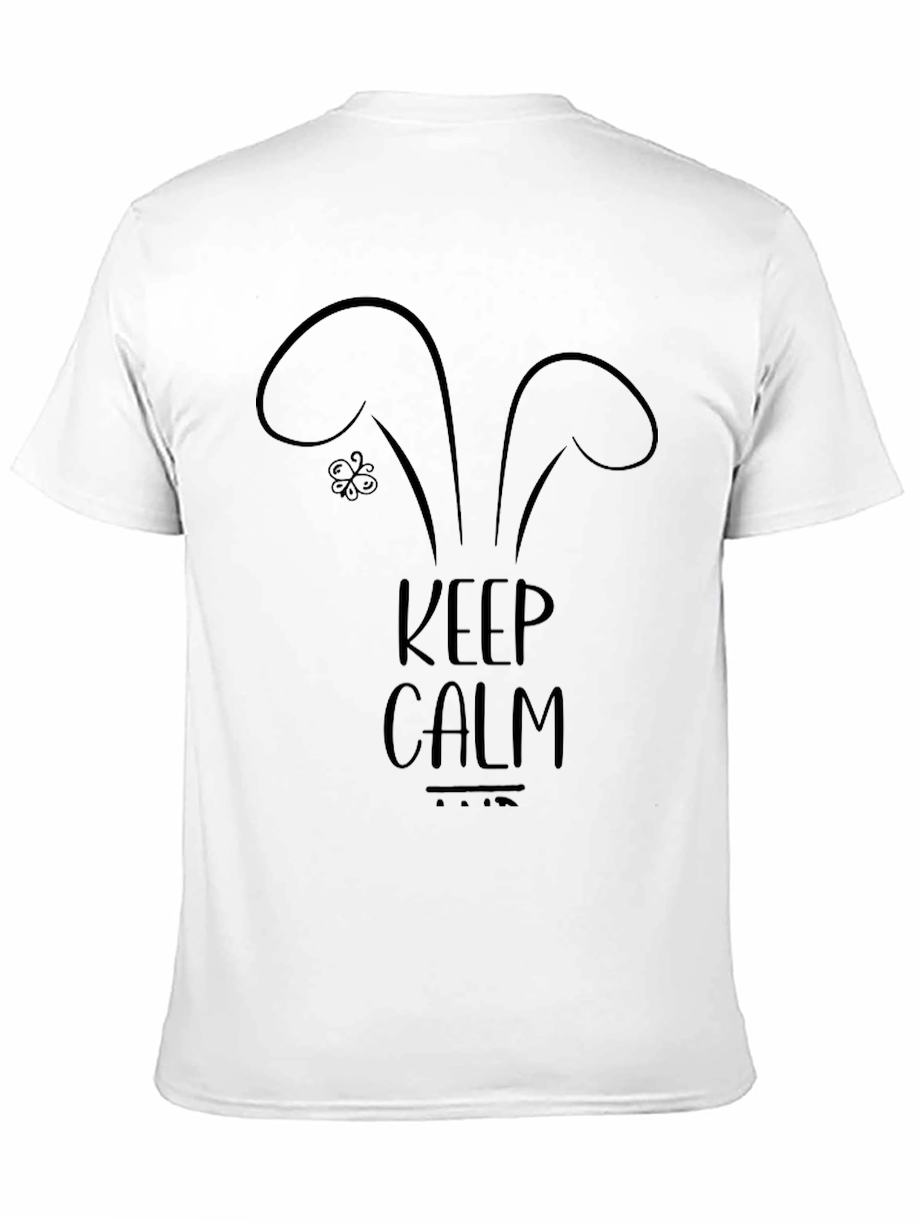 Keep Calm Bunny Ears Black Graphic Tee