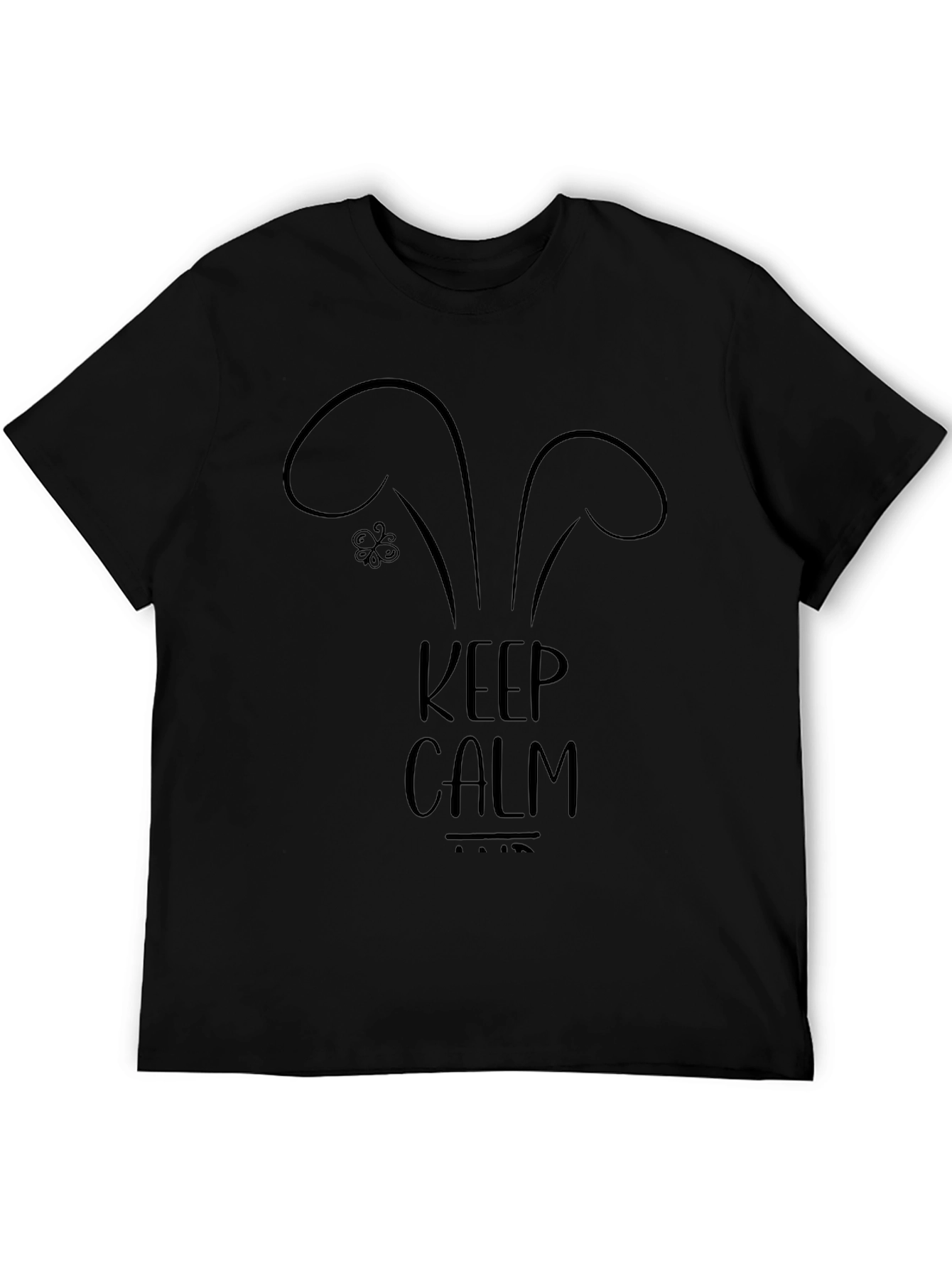 Keep Calm Bunny Ears Black Graphic Tee