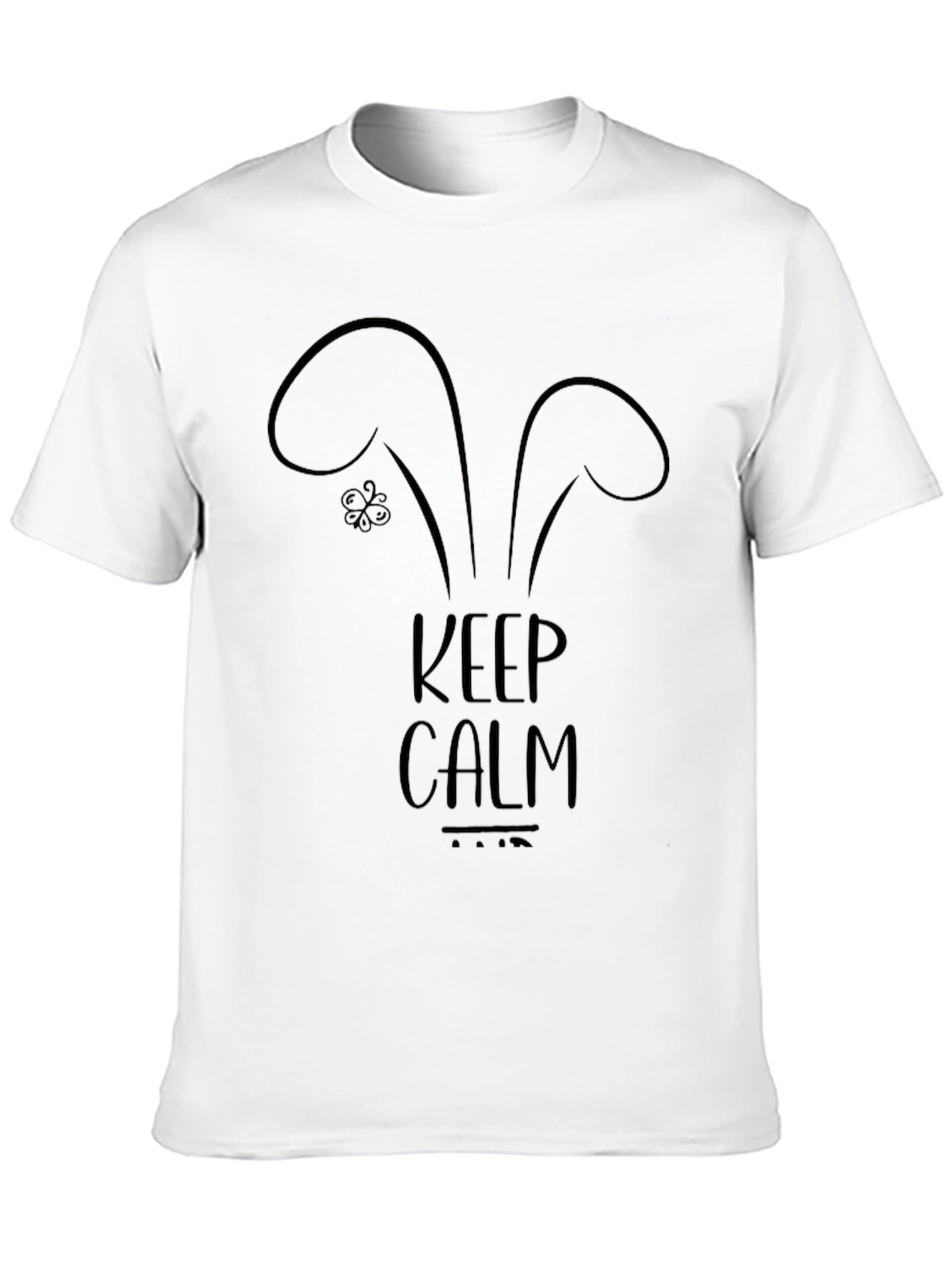 Keep Calm Bunny Ears Black Graphic Tee