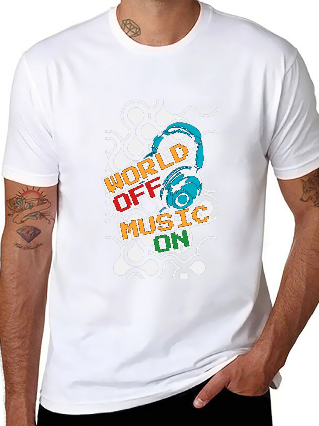 World Off Music On Graphic T-Shirt
