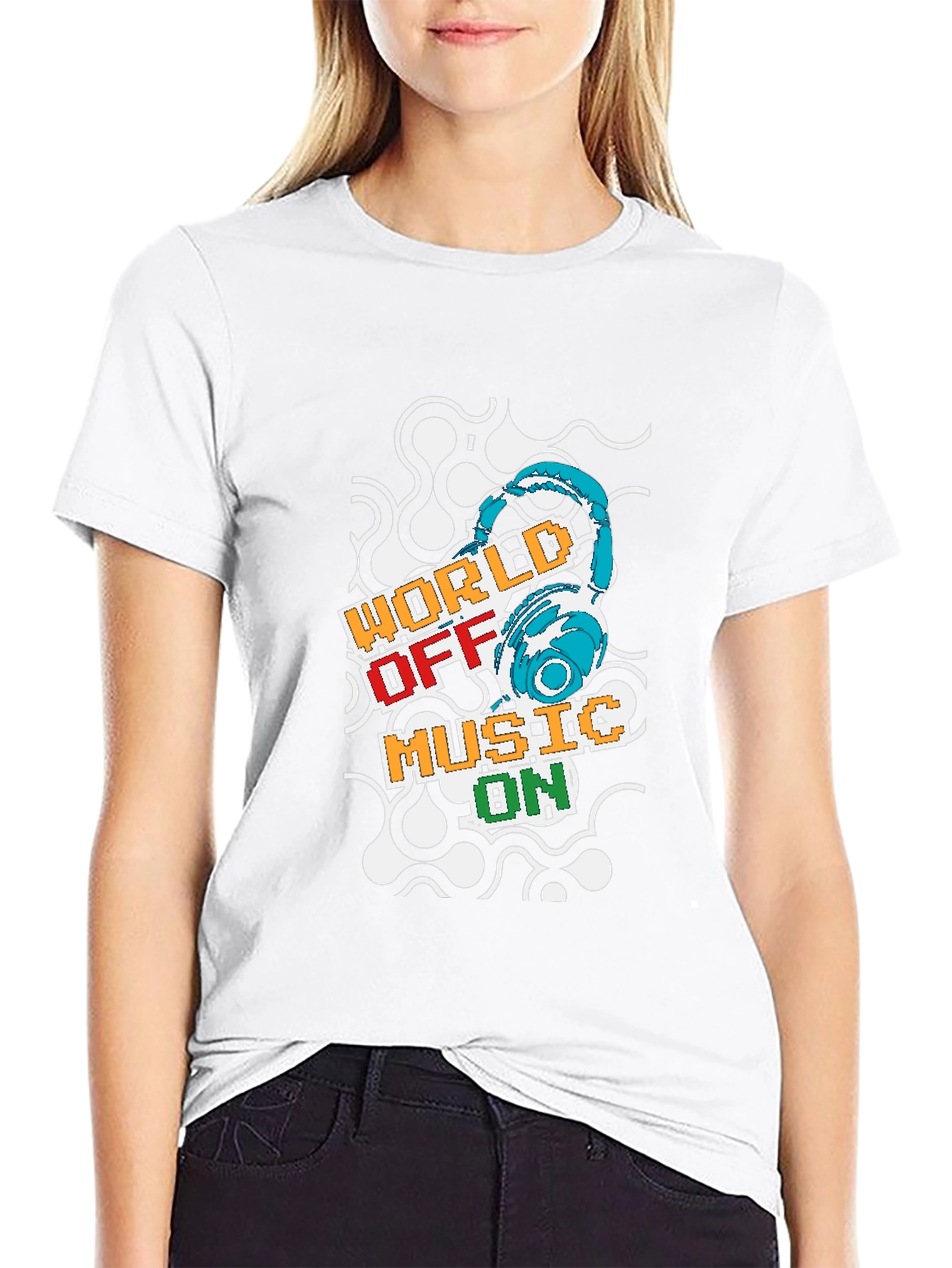 World Off Music On Graphic T-Shirt