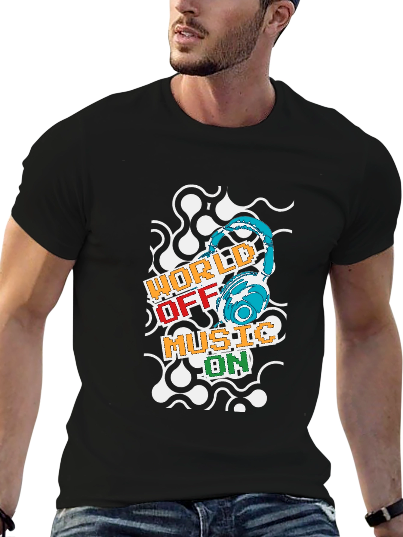 World Off Music On Graphic T-Shirt