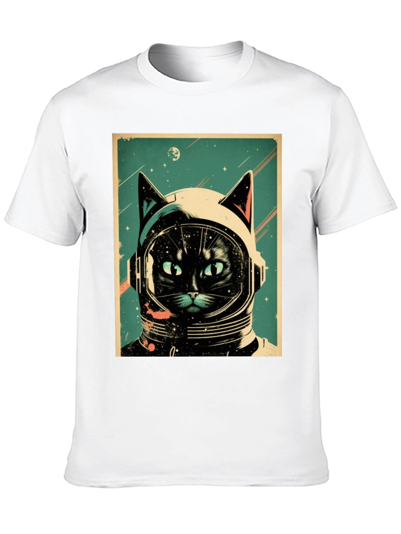 Space Cat T-Shirt: Astronaut Kitty Design