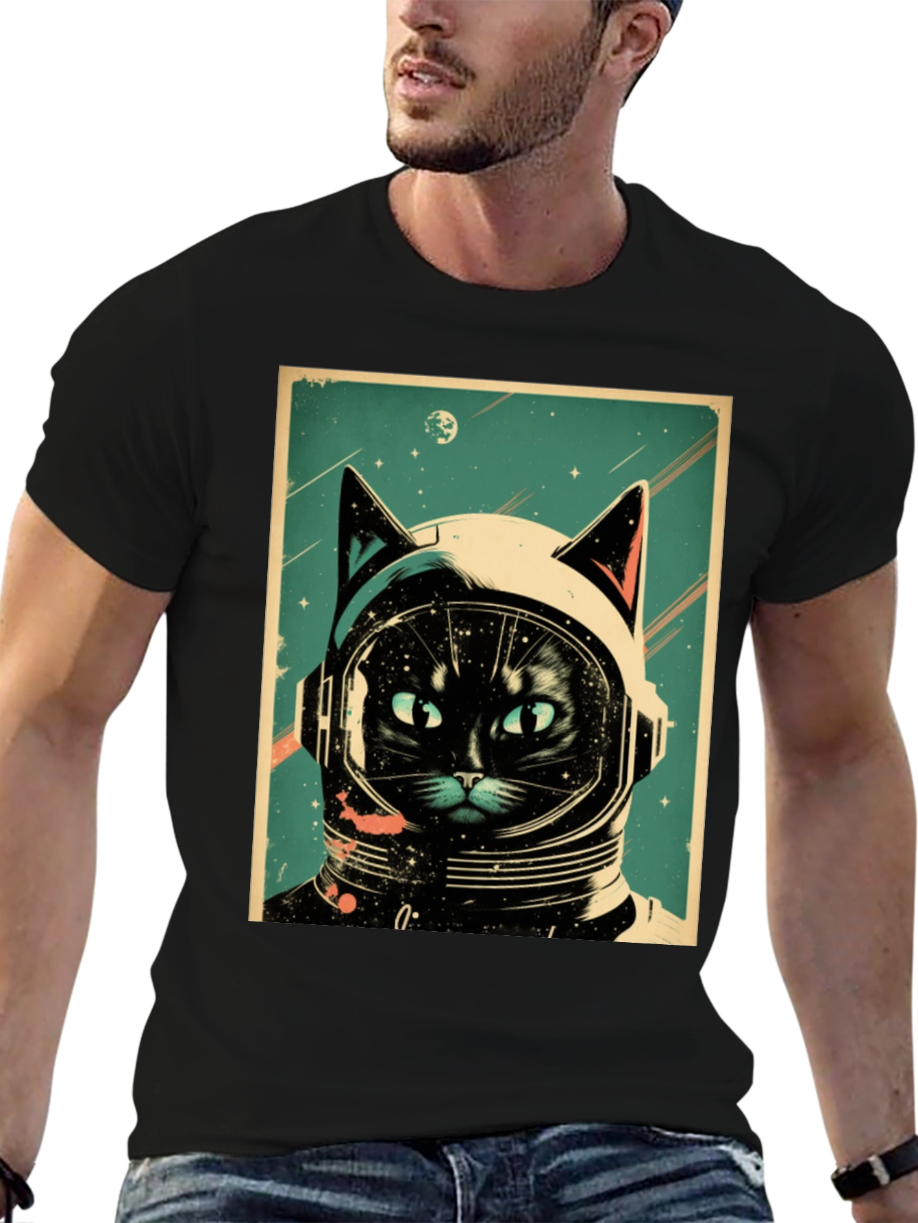 Space Cat T-Shirt: Astronaut Kitty Design