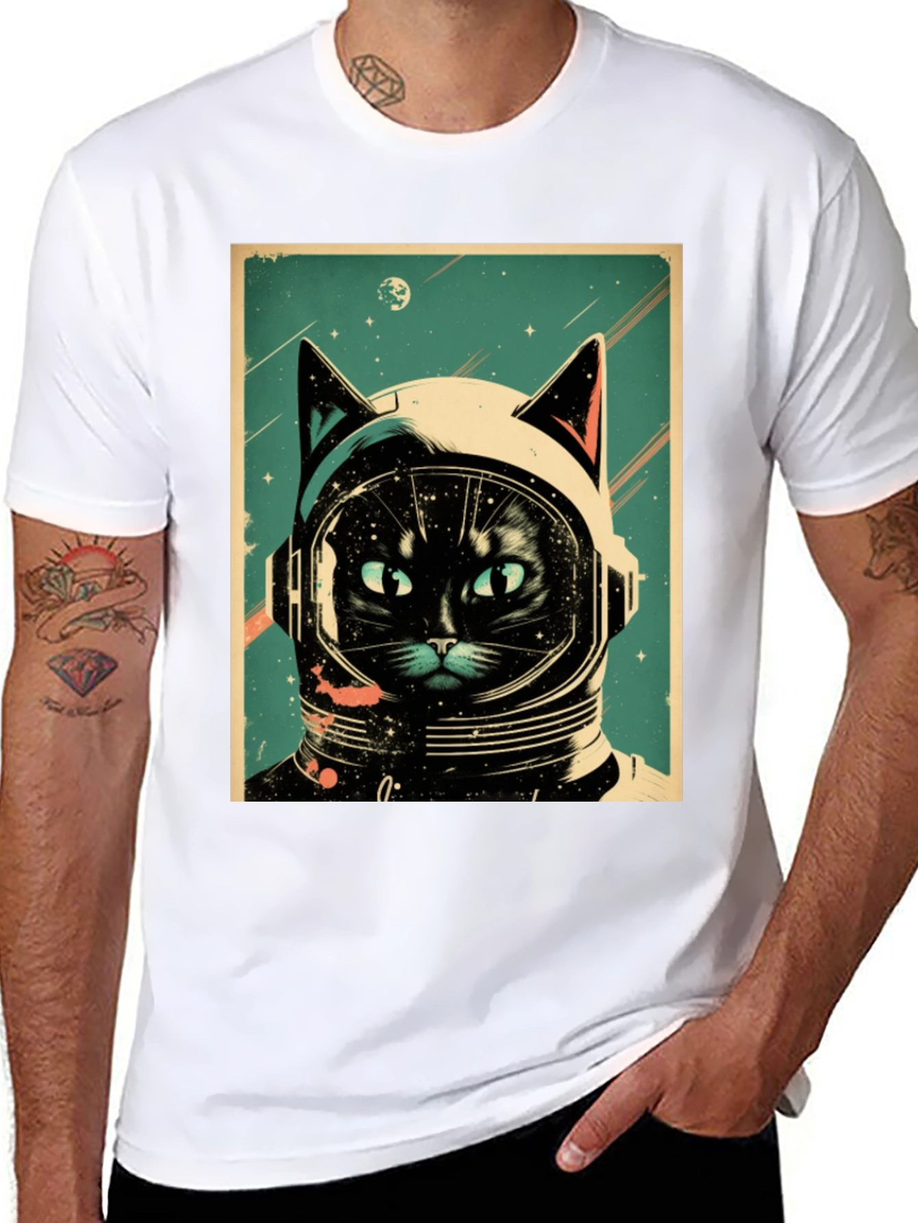 Space Cat T-Shirt: Astronaut Kitty Design