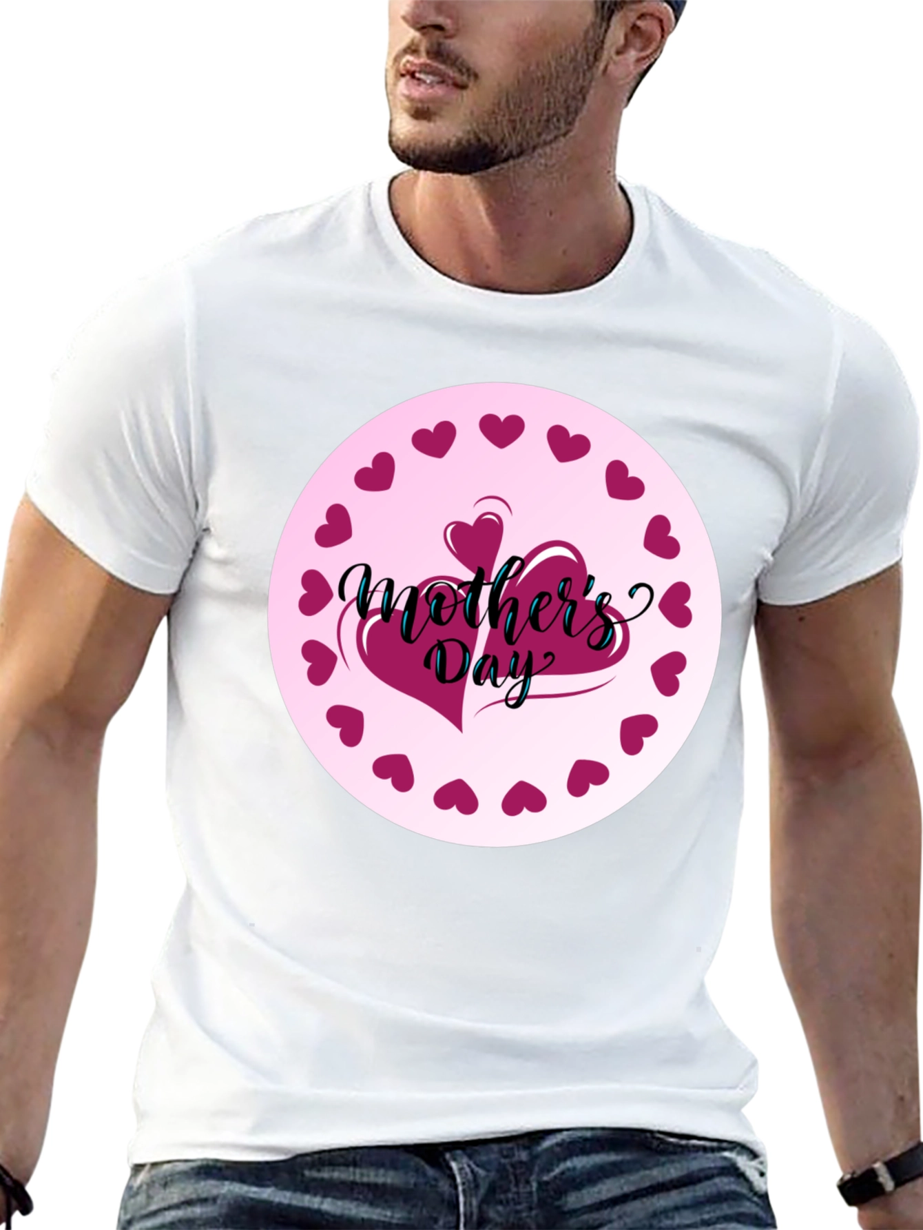Mothers Day Heart T-Shirt - Black