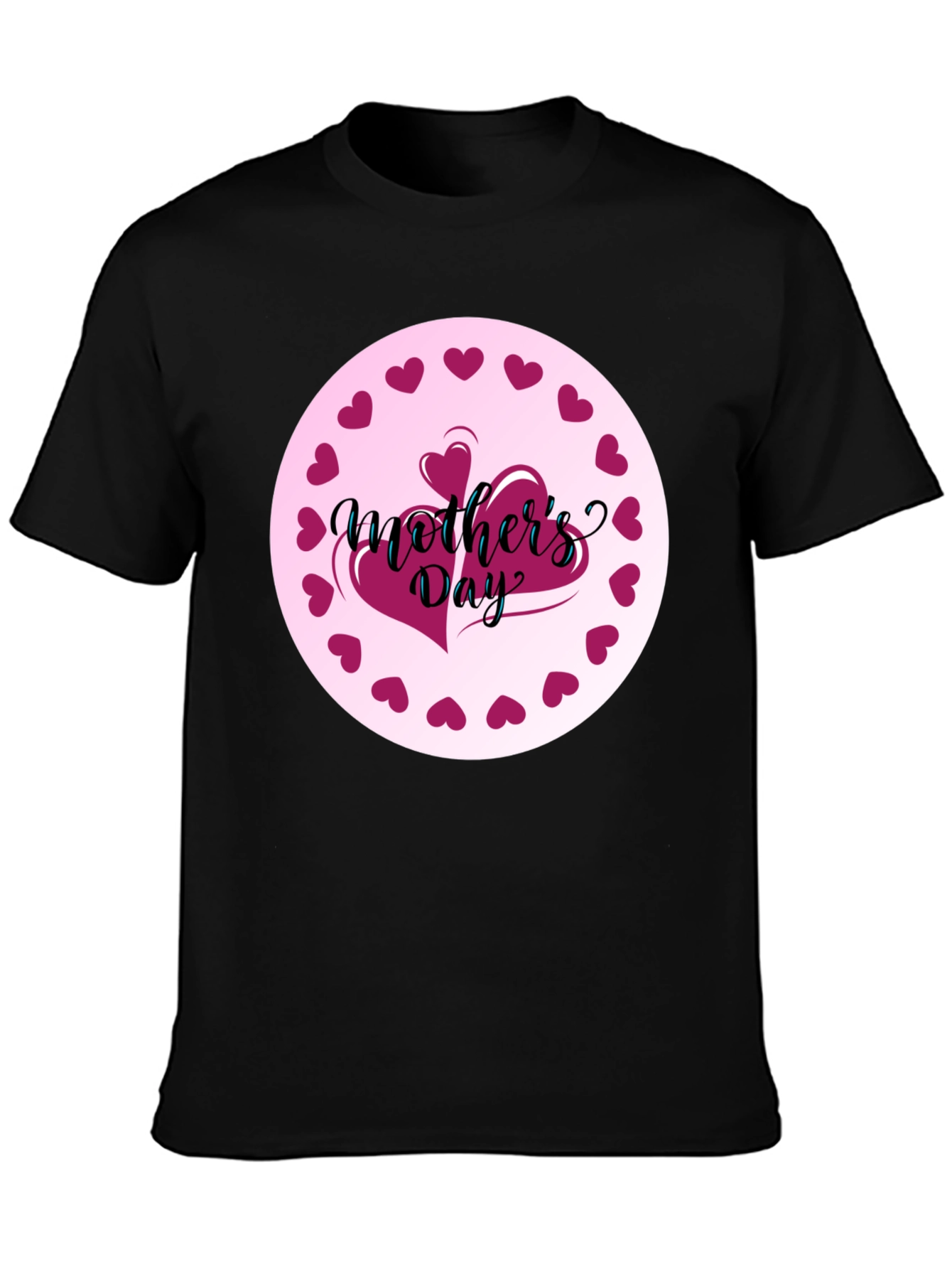 Mothers Day Heart T-Shirt - Black