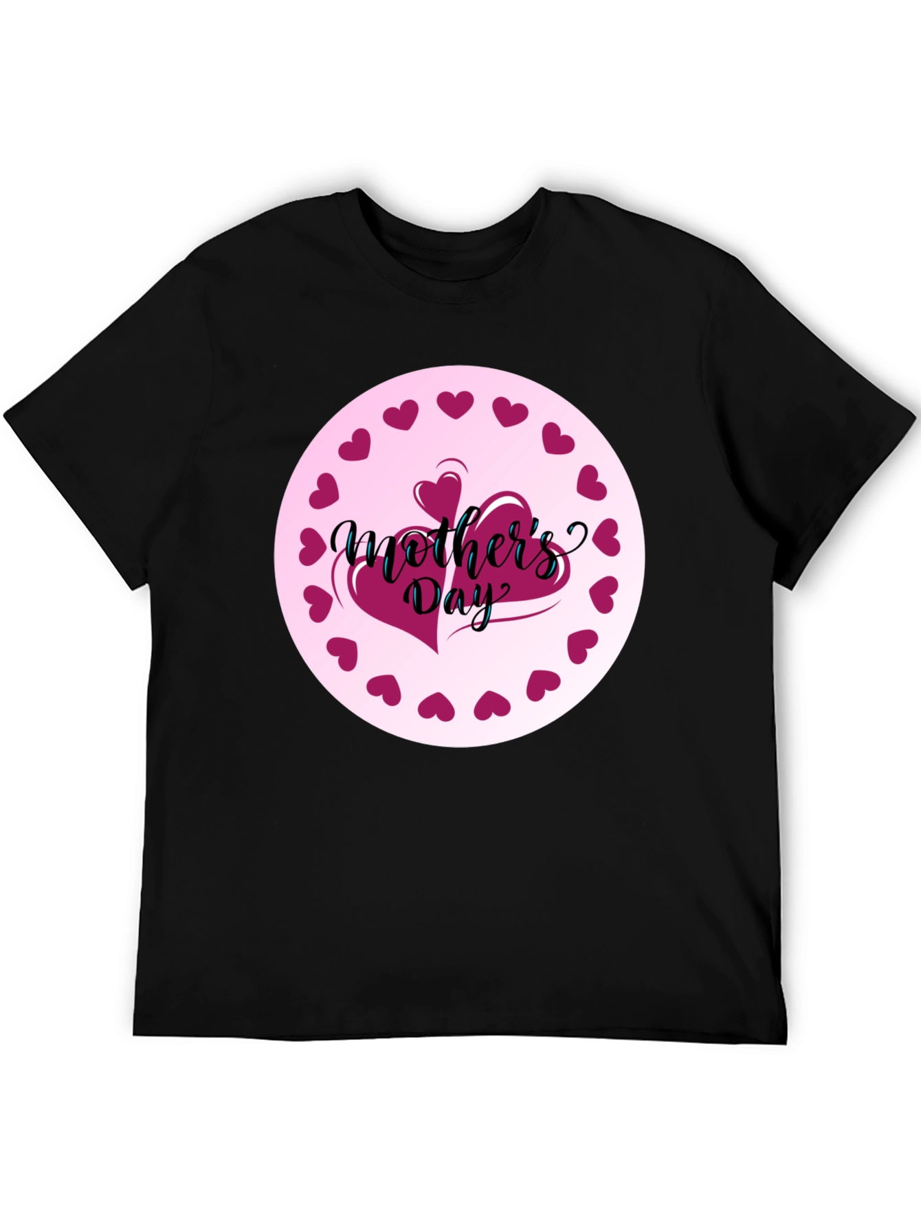 Mothers Day Heart T-Shirt - Black