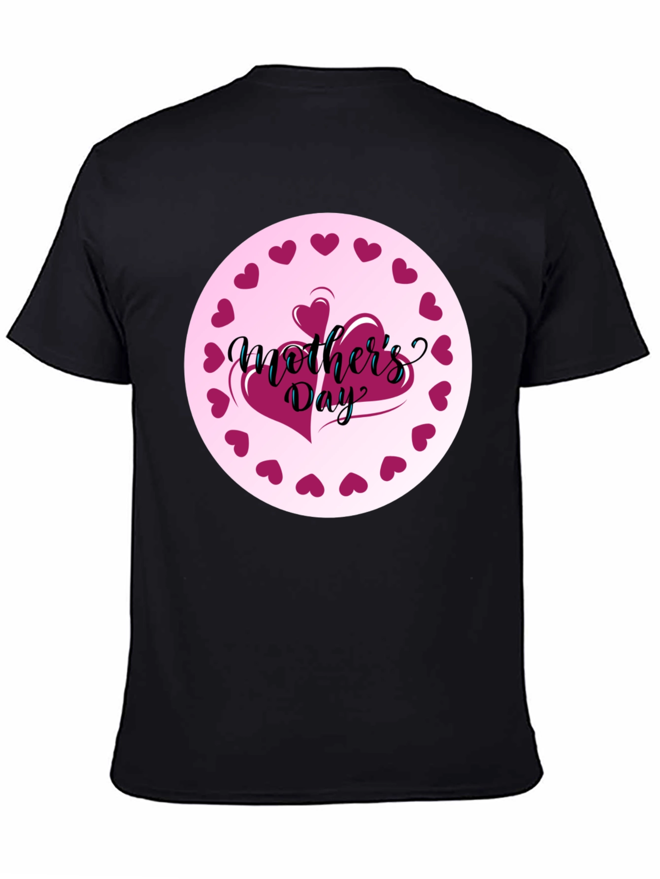 Mothers Day Heart T-Shirt - Black