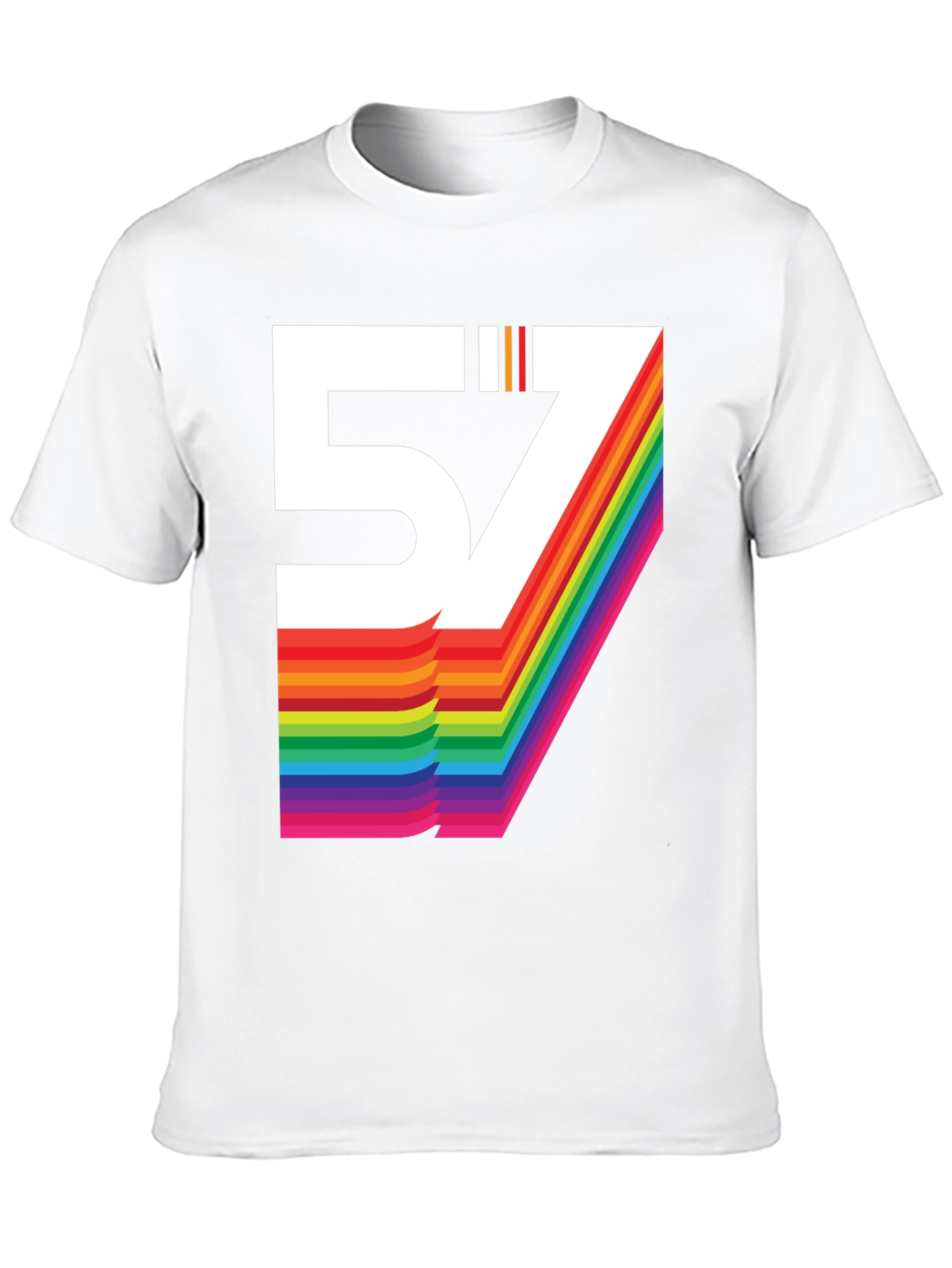 Retro 57 Rainbow Graphic T-Shirt - Black