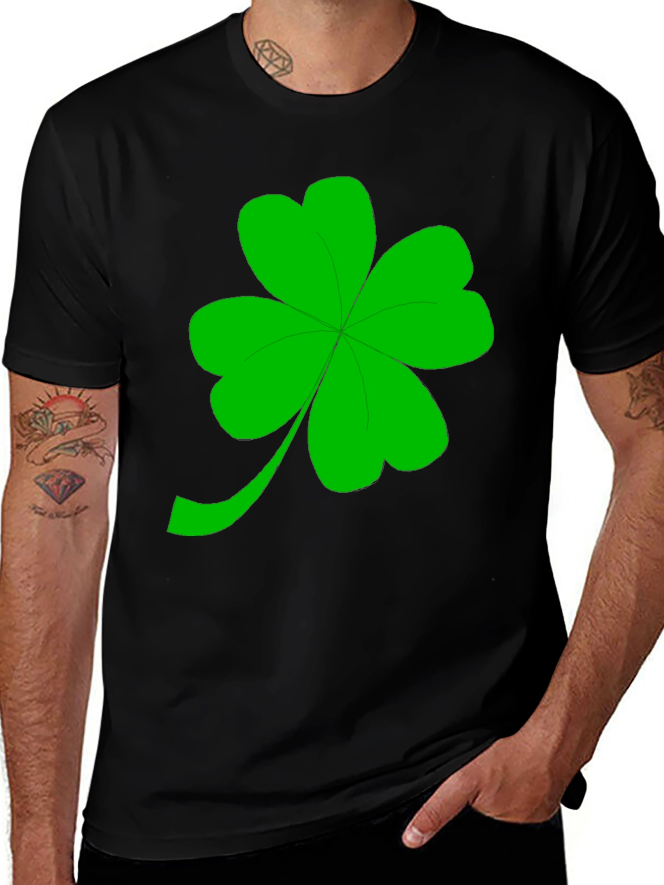 Lucky Shamrock Black T-Shirt