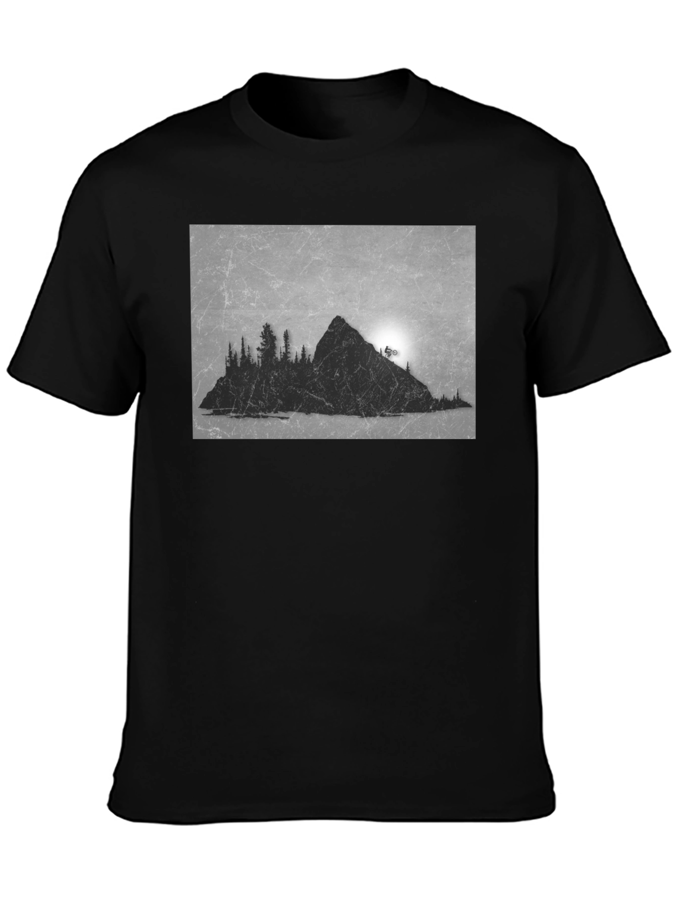 Mountain Biker Graphic Tee - Black Cotton