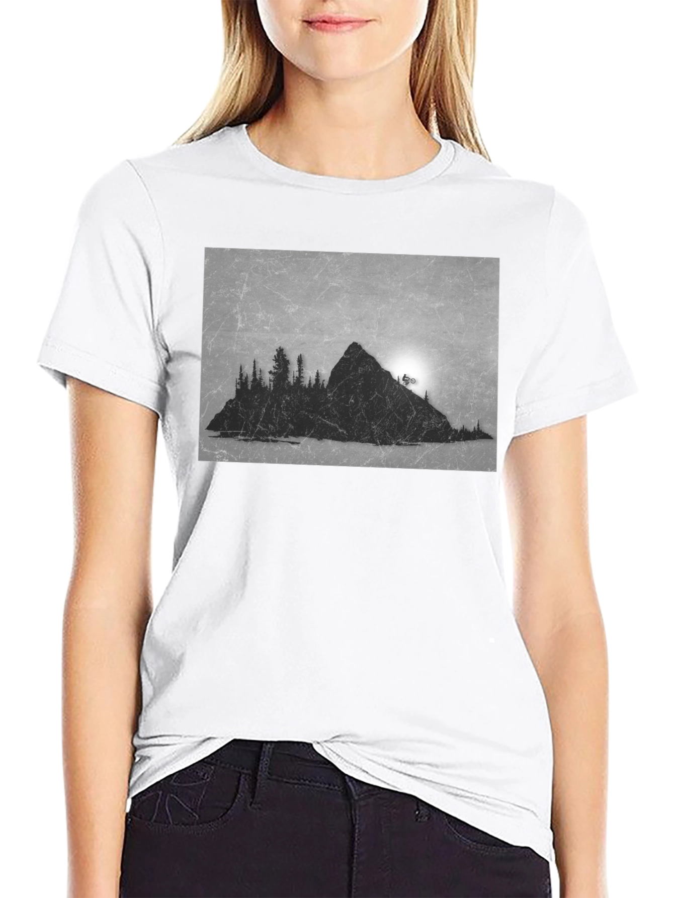 Mountain Biker Graphic Tee - Black Cotton