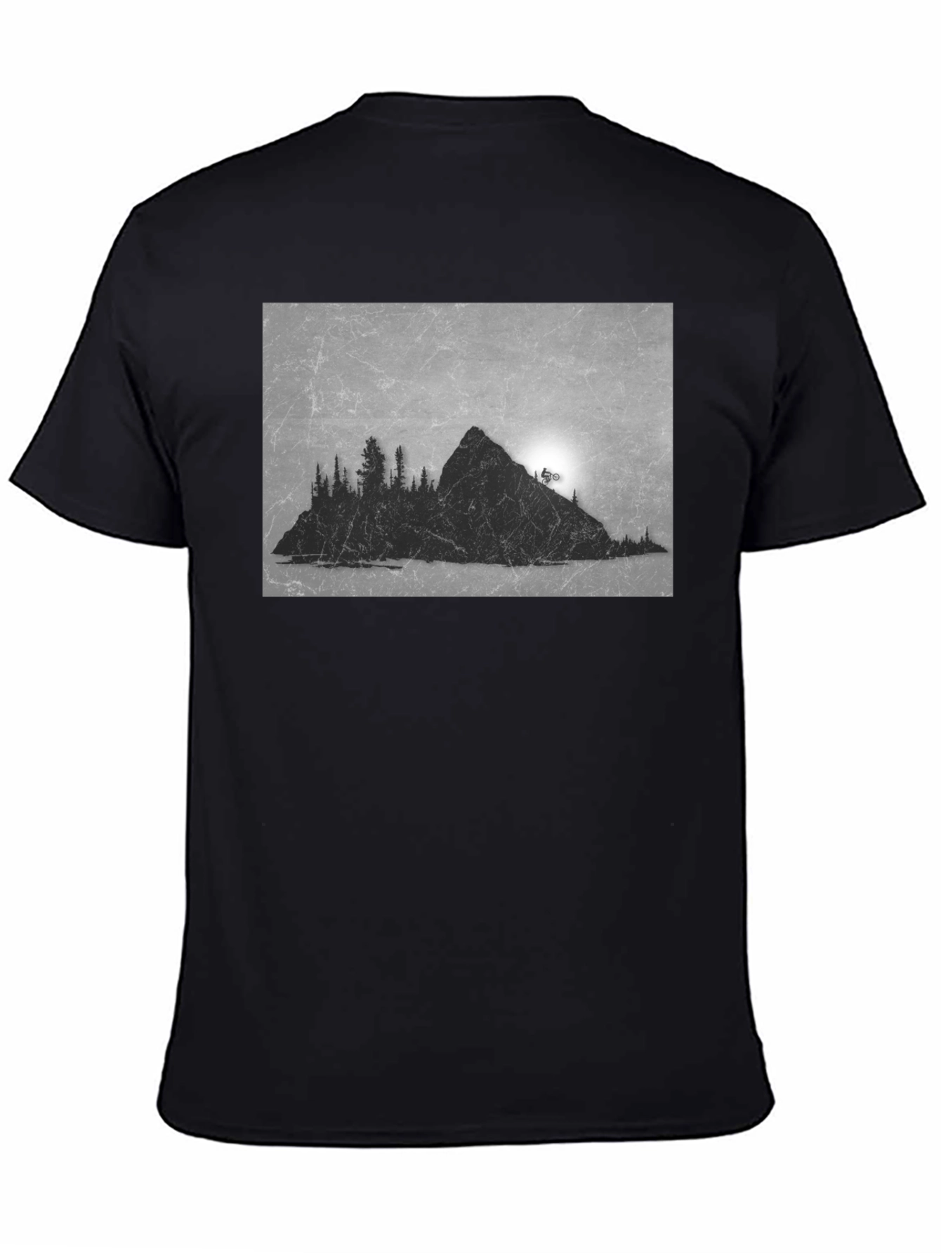 Mountain Biker Graphic Tee - Black Cotton