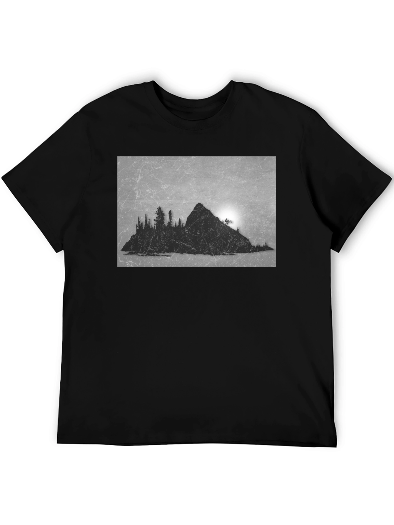 Mountain Biker Graphic Tee - Black Cotton
