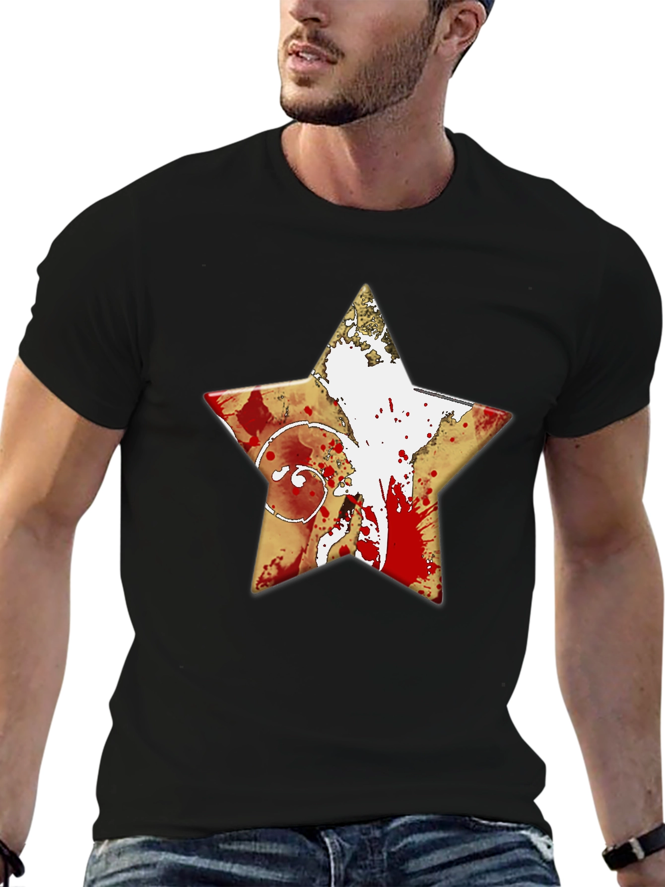 Graphic Star T-Shirt - Distressed Print