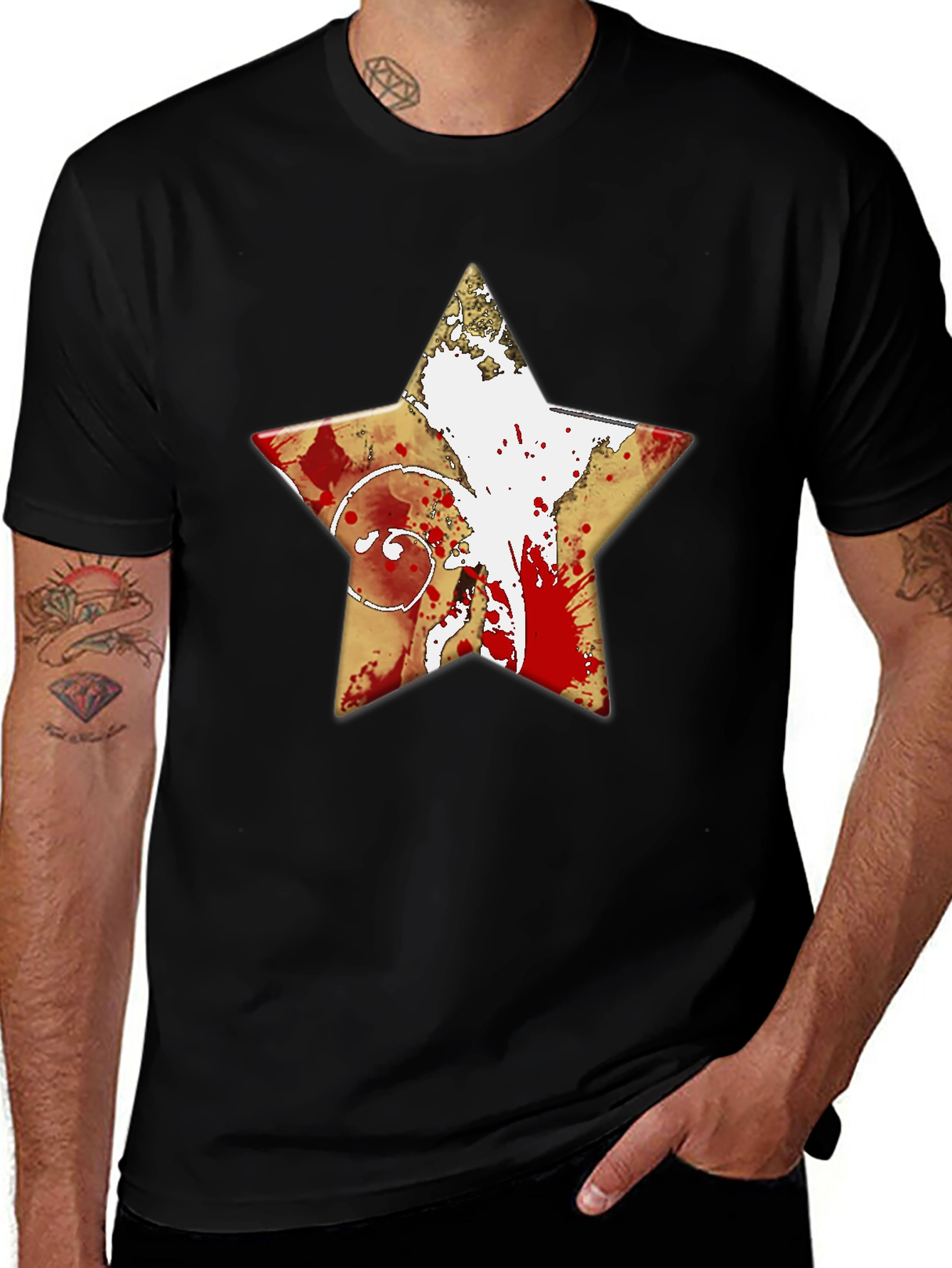 Graphic Star T-Shirt - Distressed Print