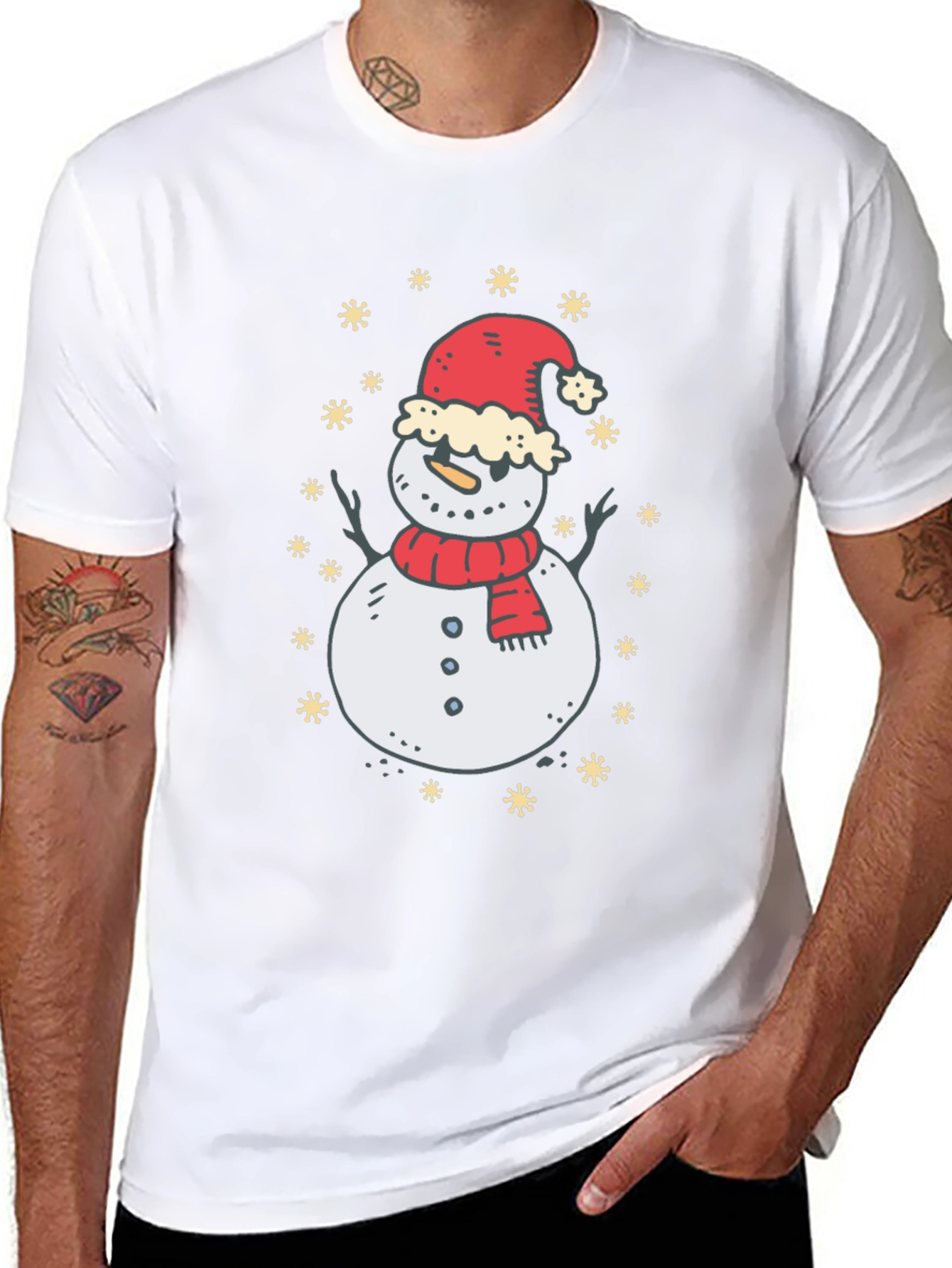 Festive Snowman Graphic T-Shirt
