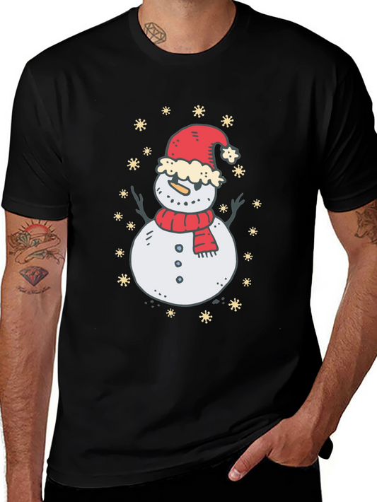 Festive Snowman Graphic T-Shirt