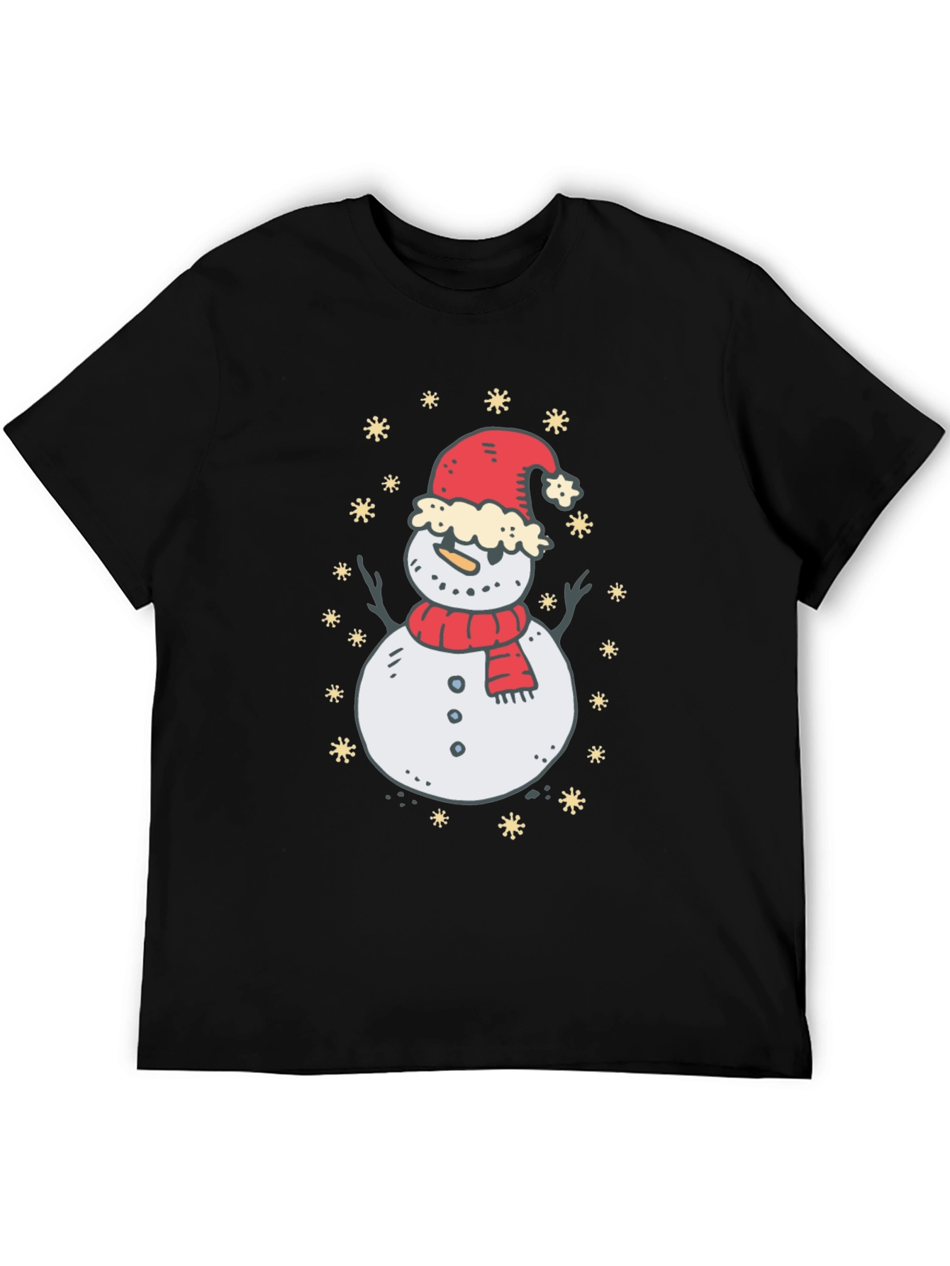 Festive Snowman Graphic T-Shirt