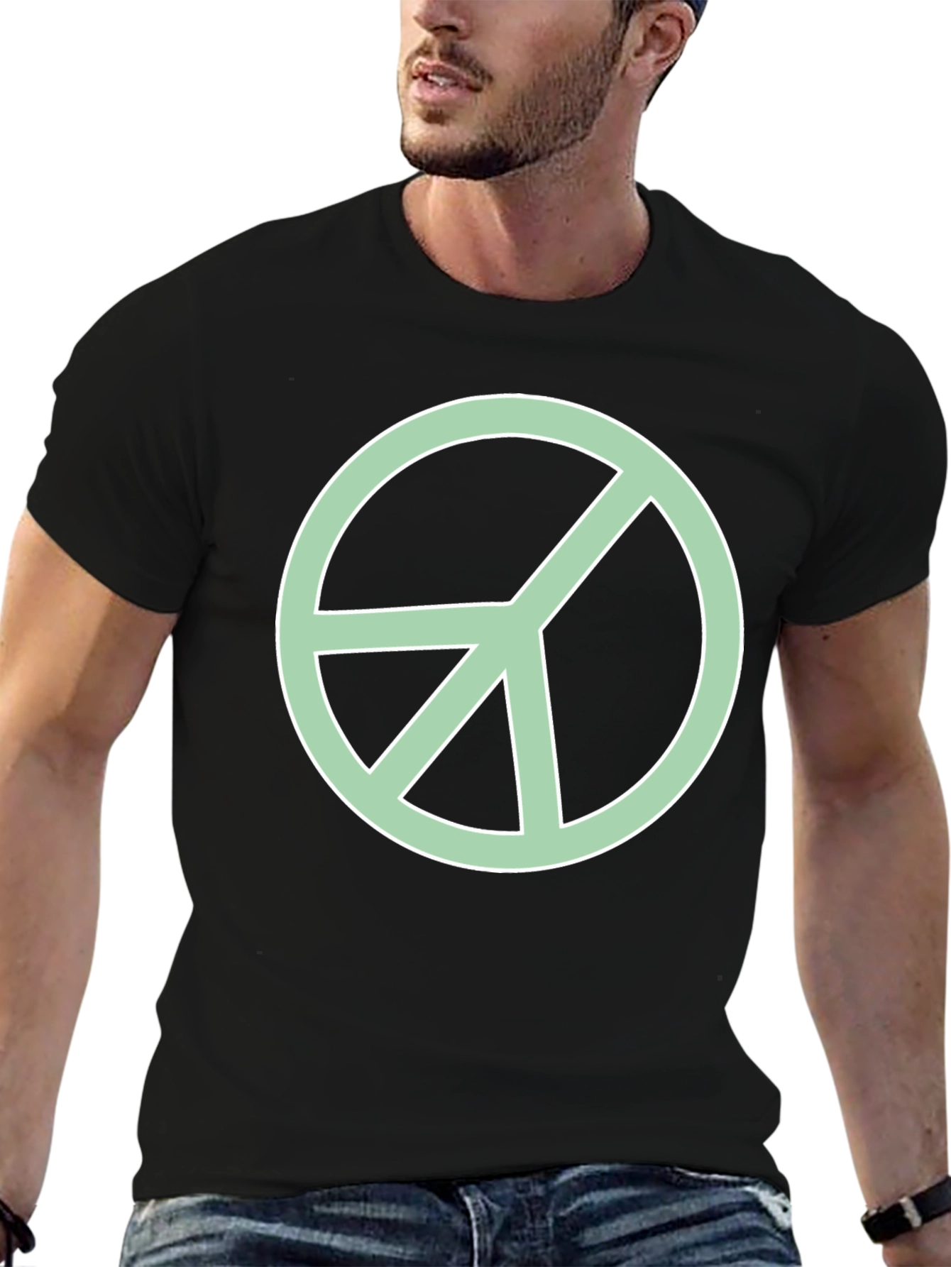 Peace Sign Graphic Tee - Black