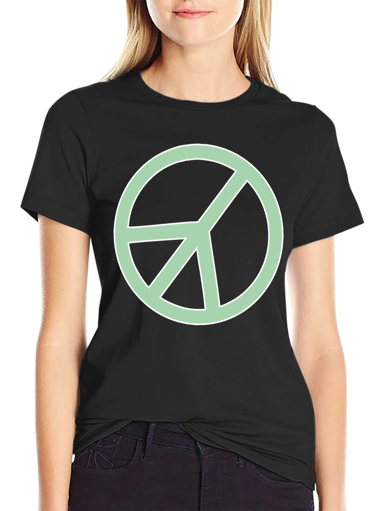 Peace Sign Graphic Tee - Black