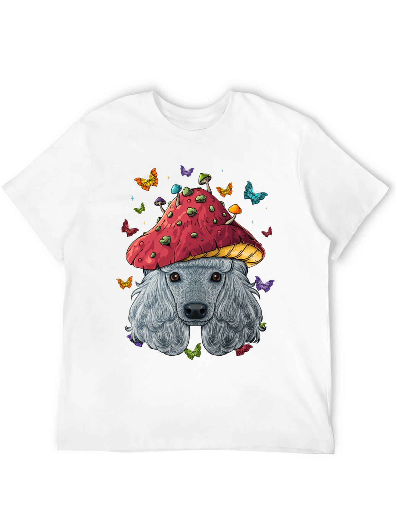 Mushroom Dog Graphic Tee - Unique Artistic Design