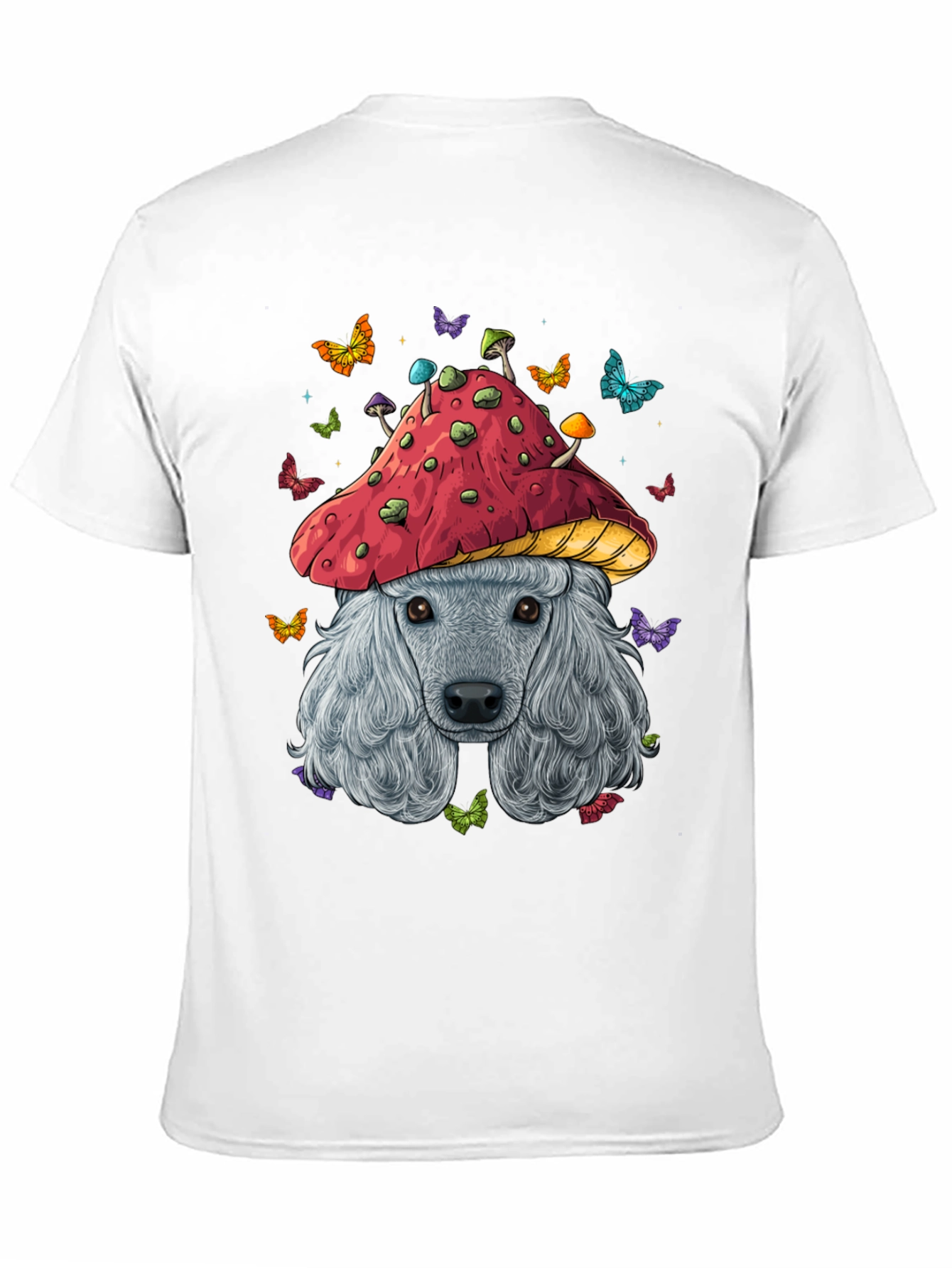 Mushroom Dog Graphic Tee - Unique Artistic Design