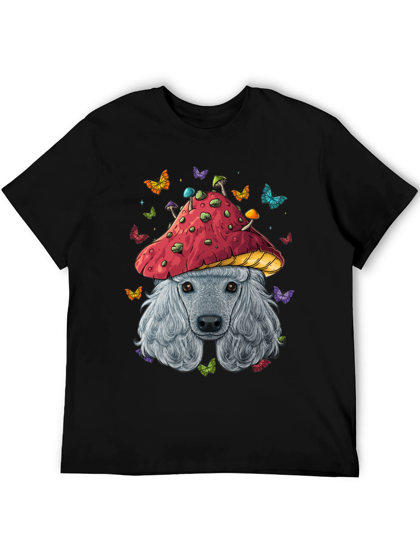 Mushroom Dog Graphic Tee - Unique Artistic Design