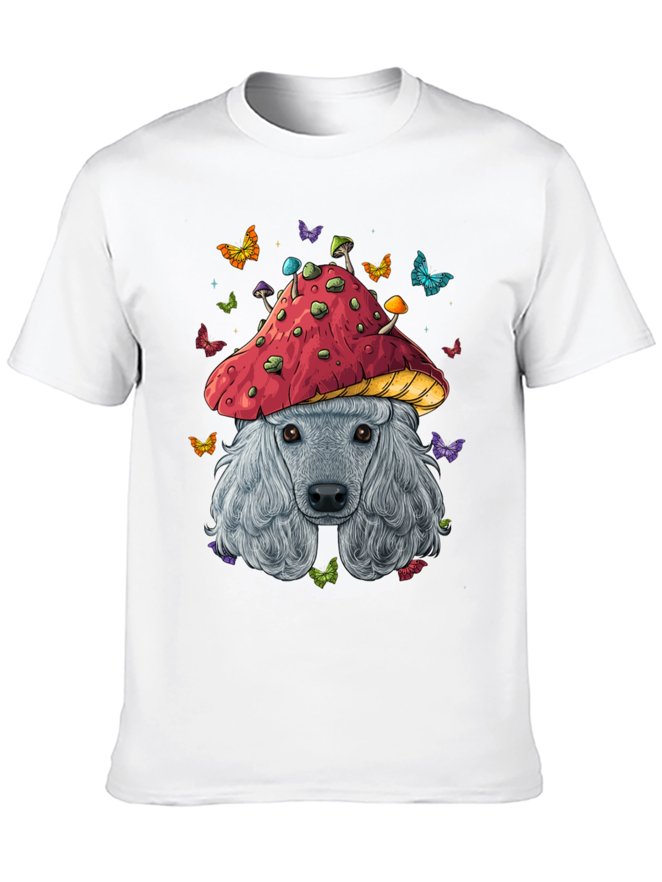 Mushroom Dog Graphic Tee - Unique Artistic Design