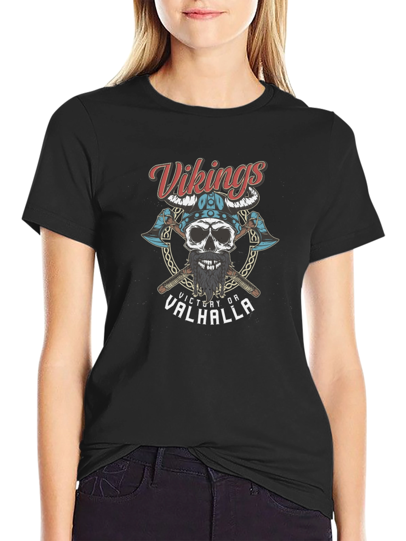 Vikings Victory or Valhalla Graphic T-Shirt