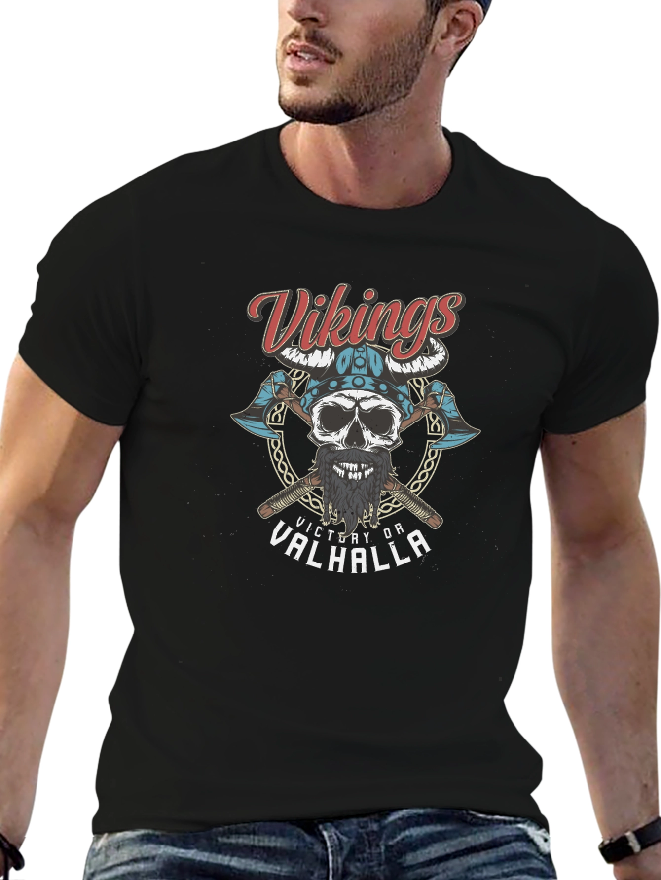 Vikings Victory or Valhalla Graphic T-Shirt