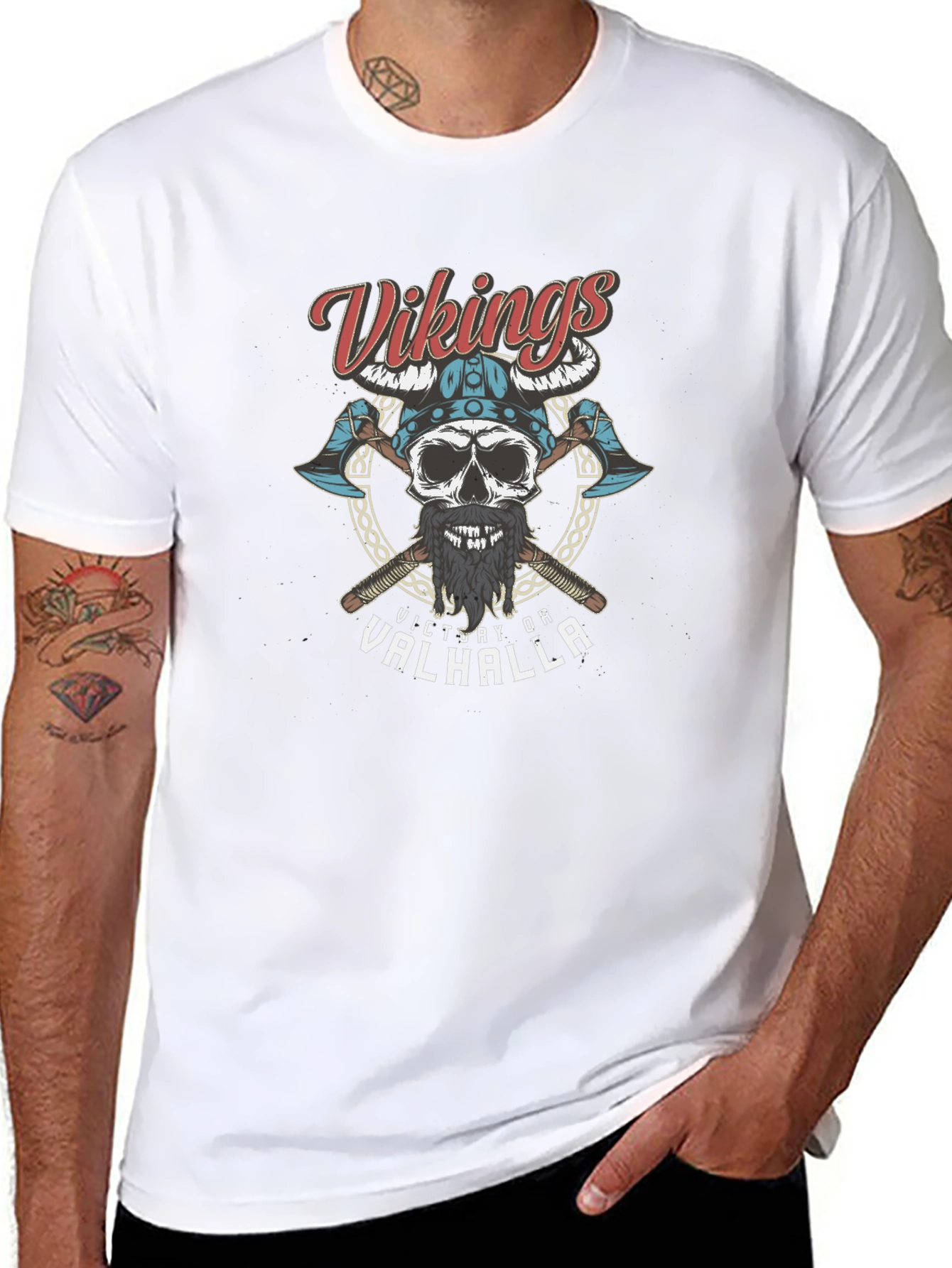 Vikings Victory or Valhalla Graphic T-Shirt