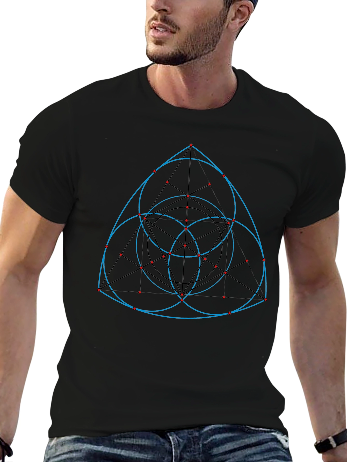 Geometric Design Black T-Shirt