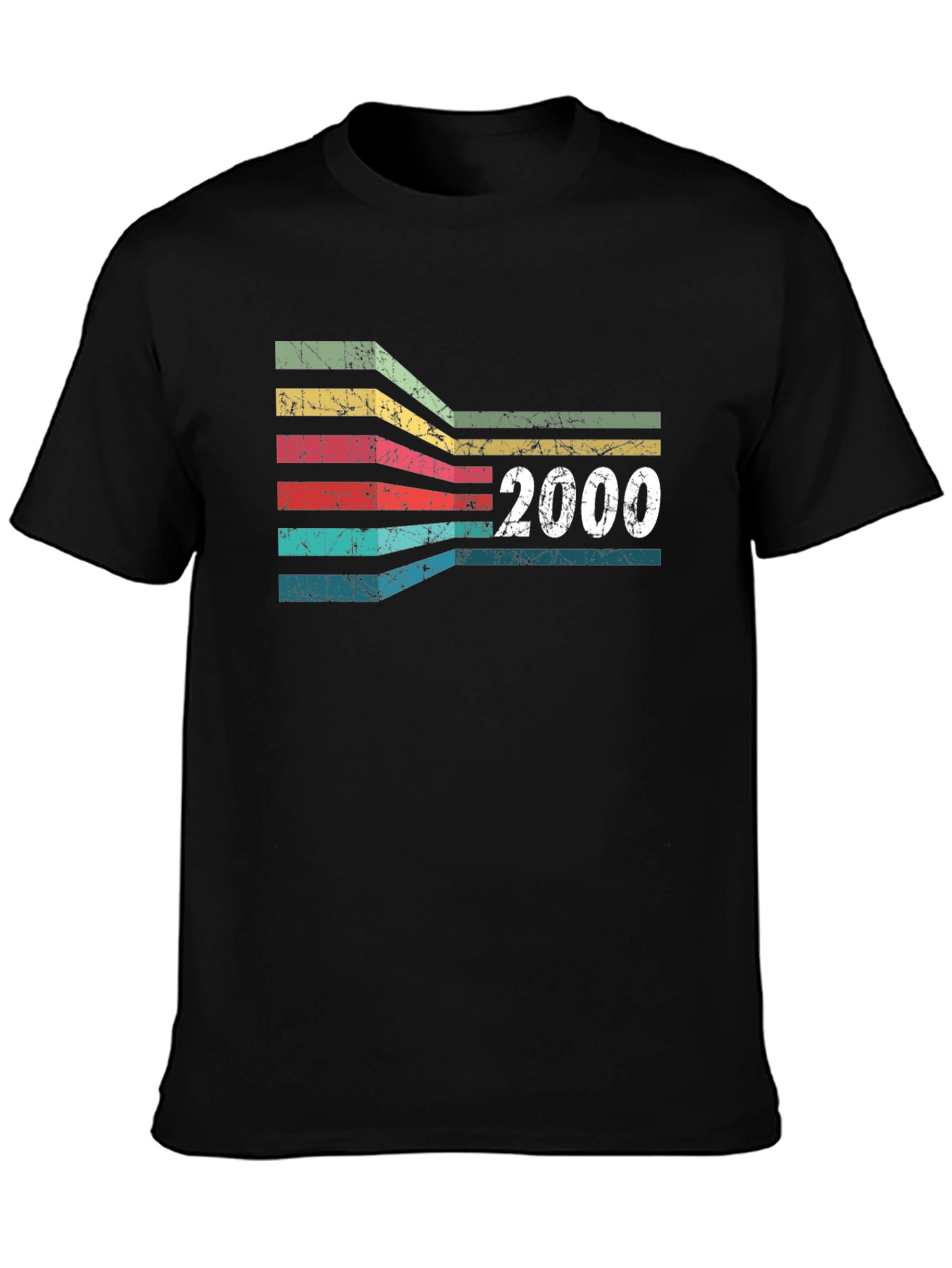 Retro 2000 Striped Graphic T-Shirt