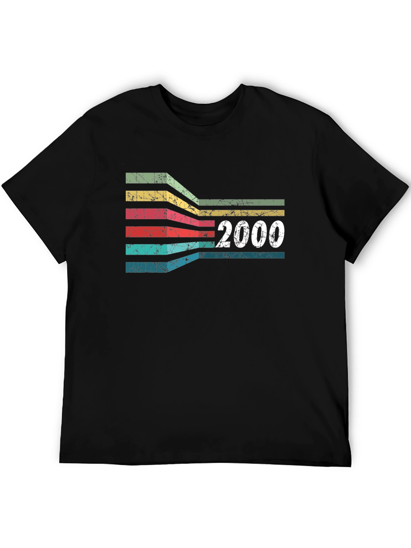 Retro 2000 Striped Graphic T-Shirt