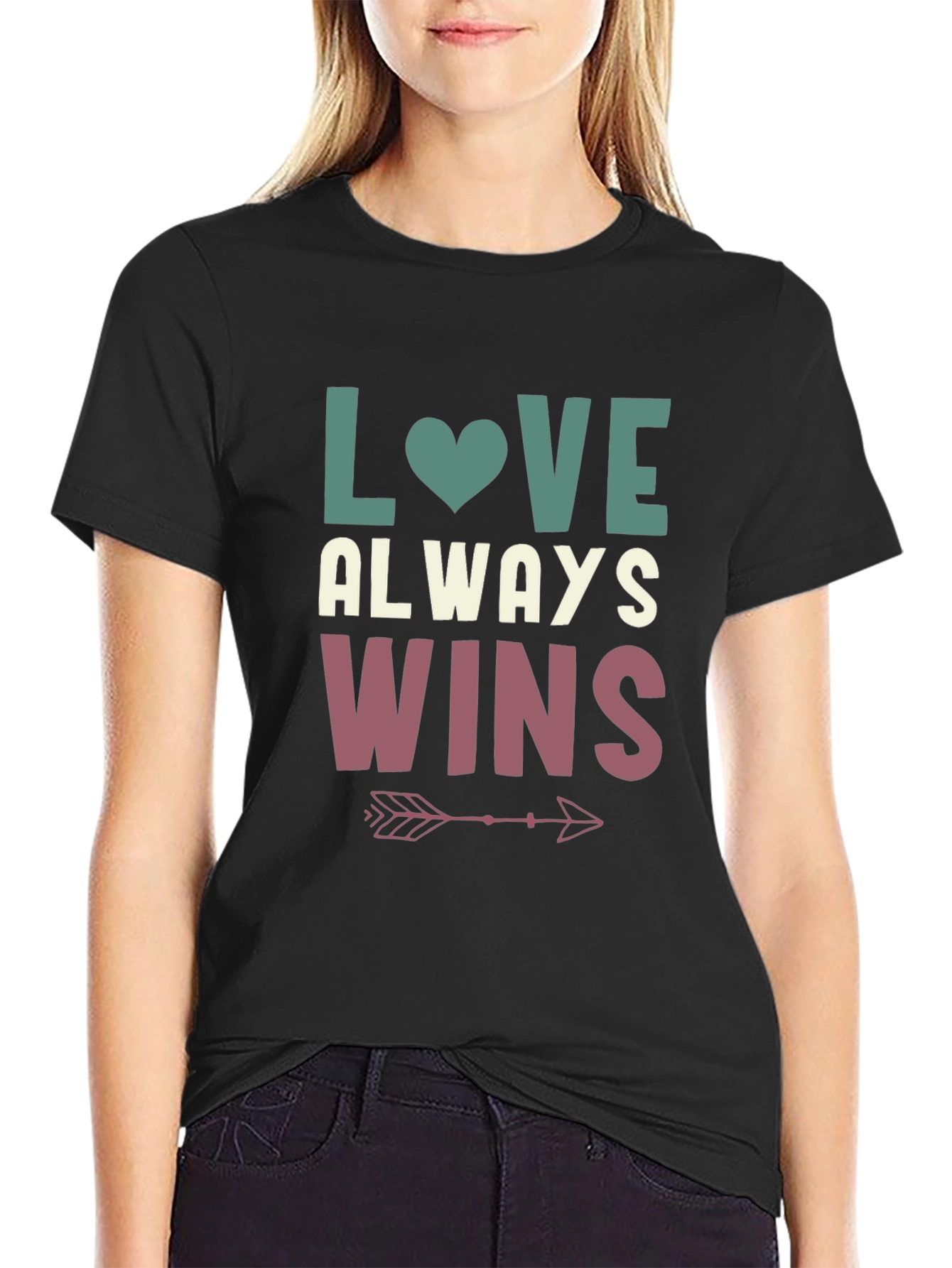 Love Always Wins Graphic Tee - Black